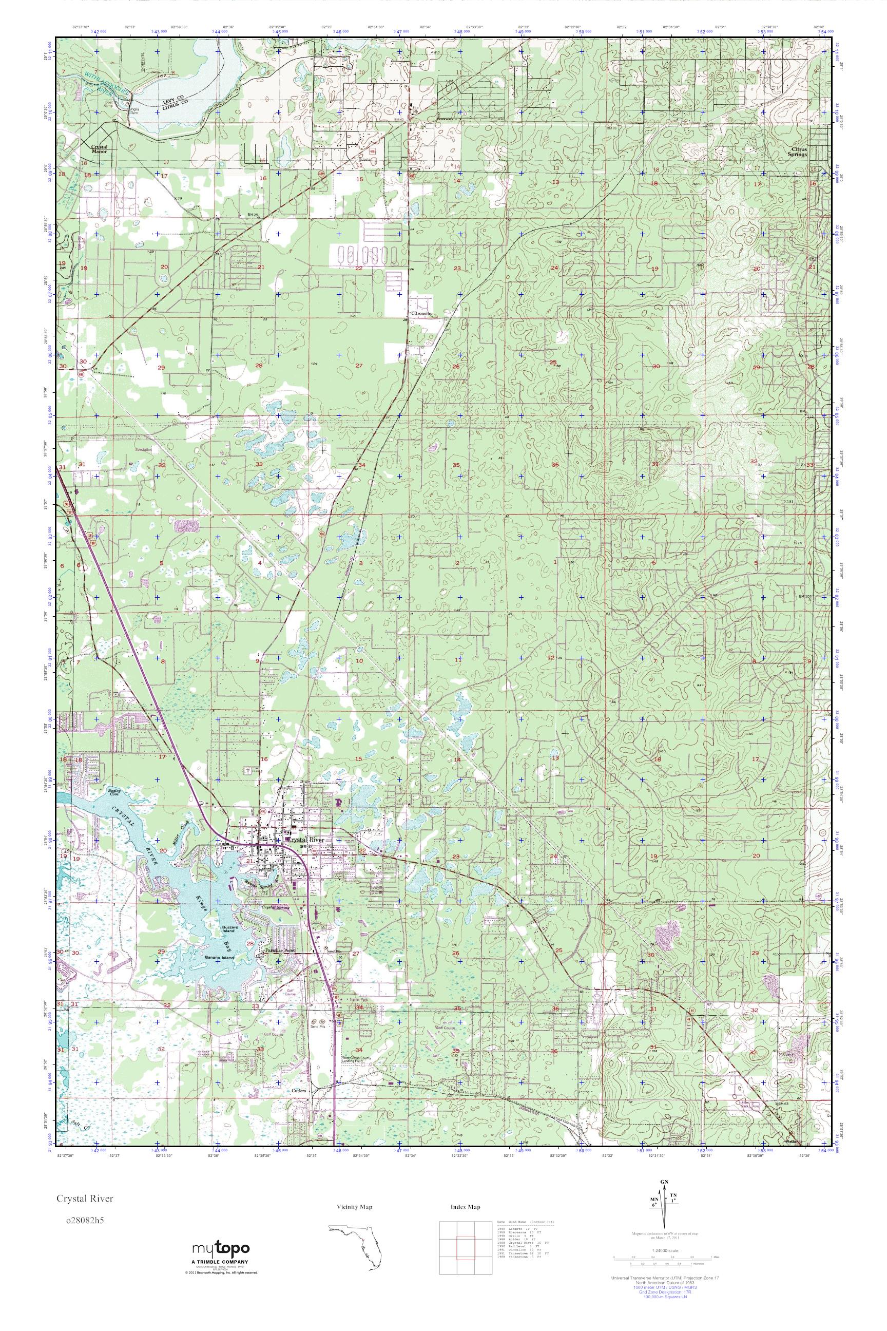 MyTopo Crystal River, Florida USGS Quad Topo Map