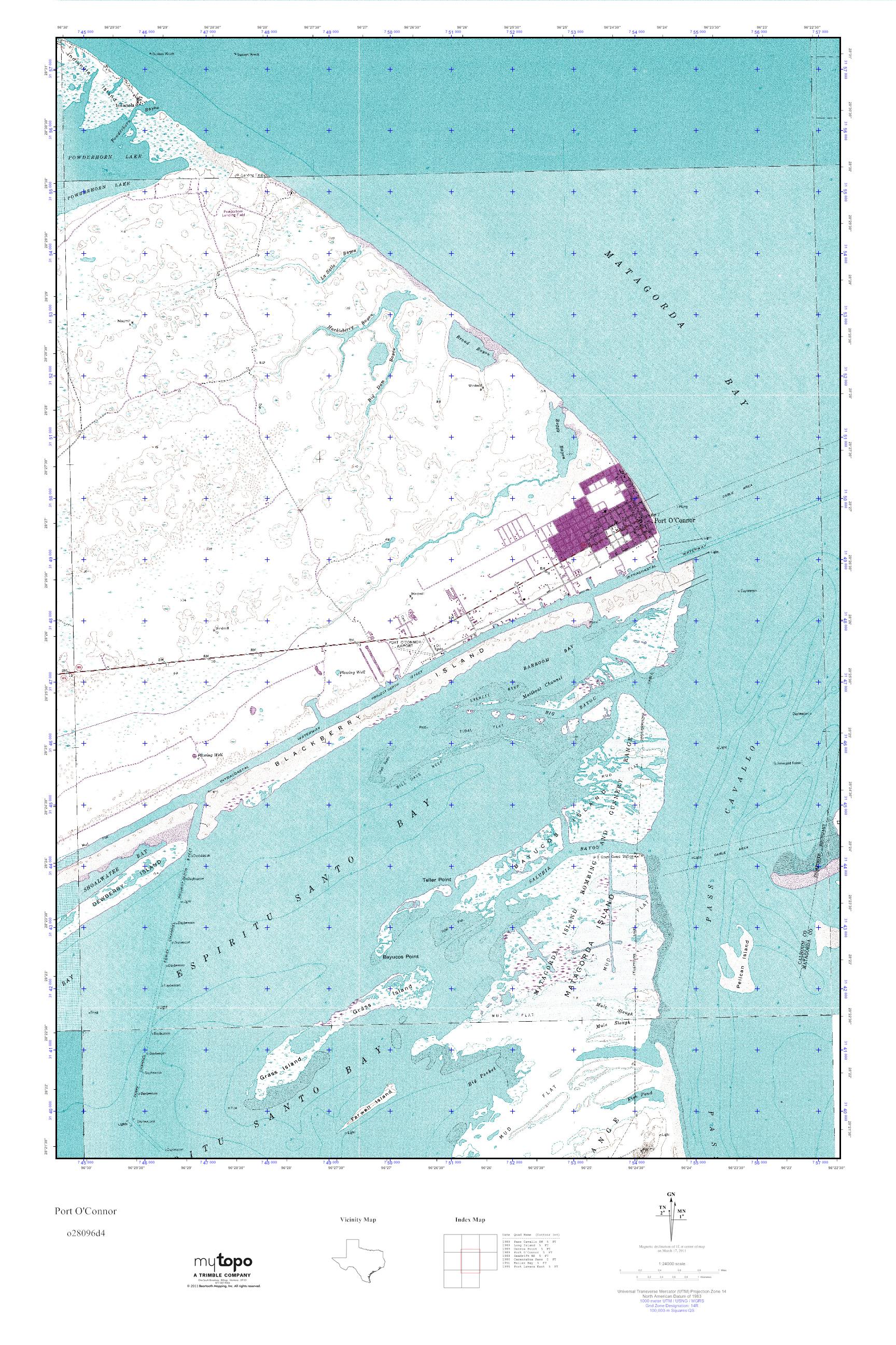 mytopo-port-o-connor-texas-usgs-quad-topo-map