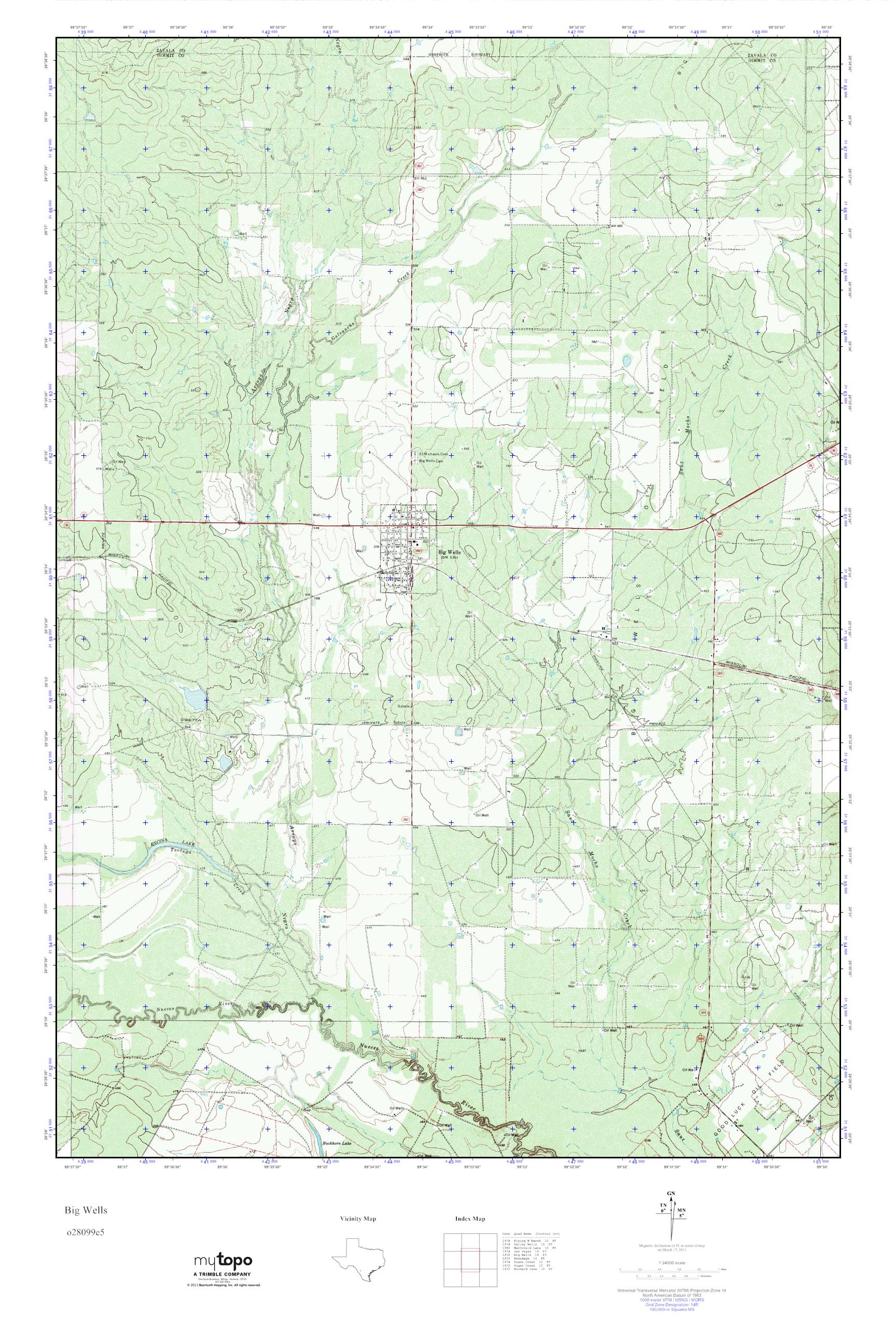 MyTopo Big Wells, Texas USGS Quad Topo Map