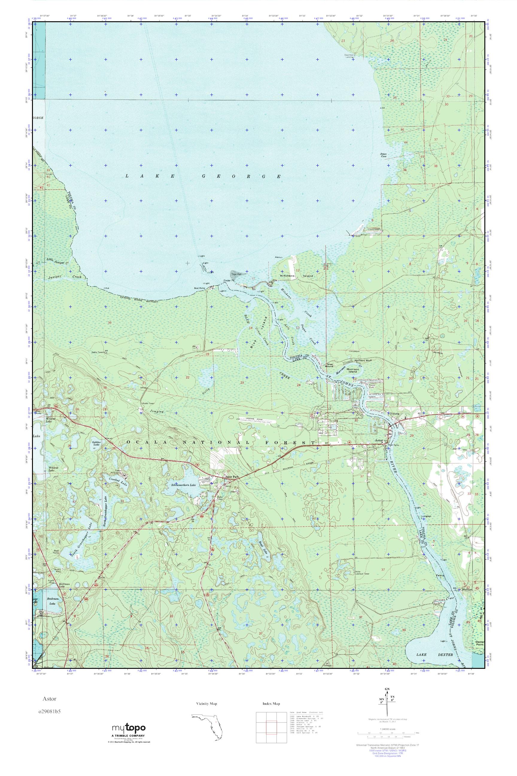MyTopo Astor, Florida USGS Quad Topo Map