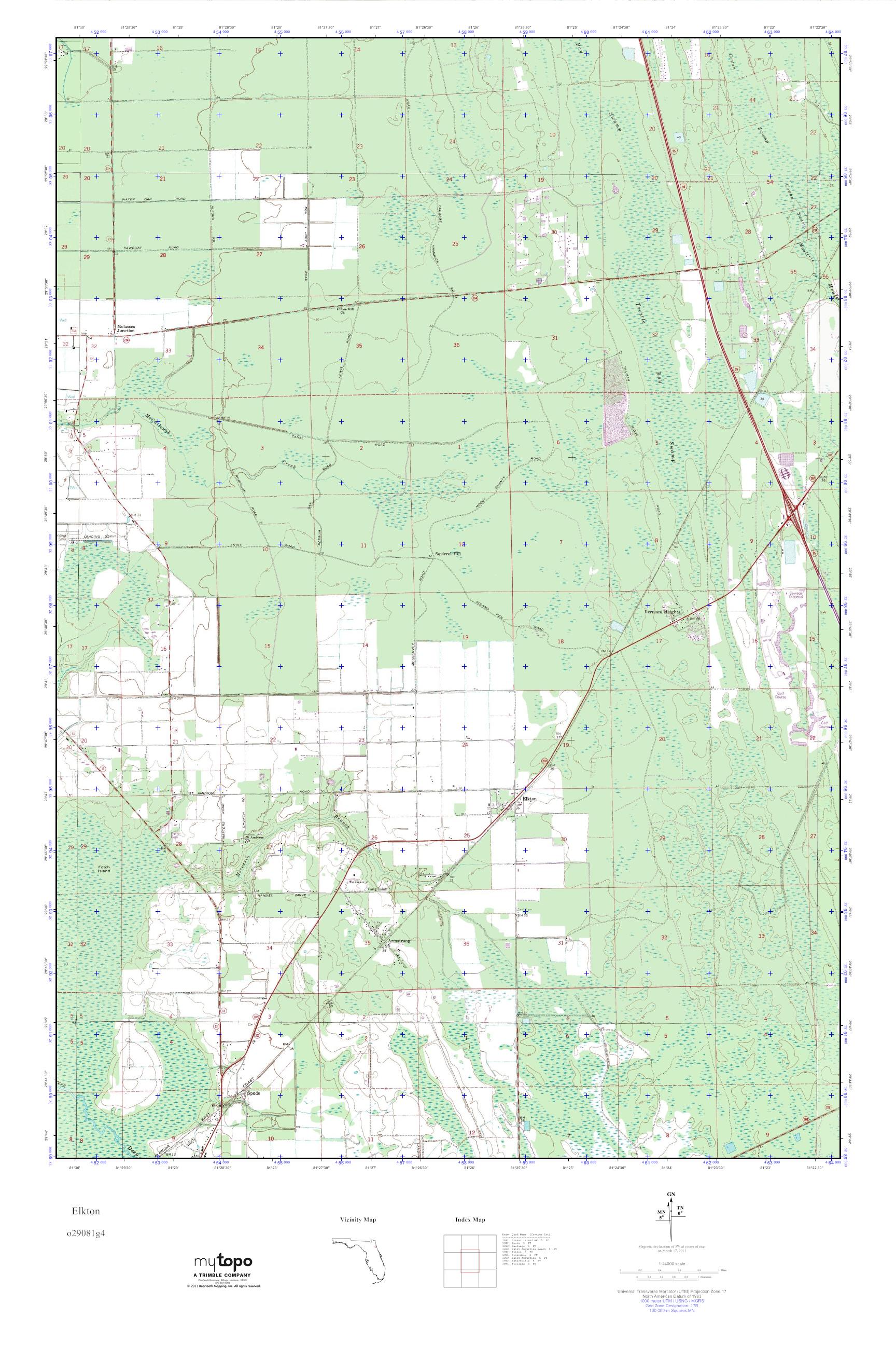 MyTopo Elkton, Florida USGS Quad Topo Map
