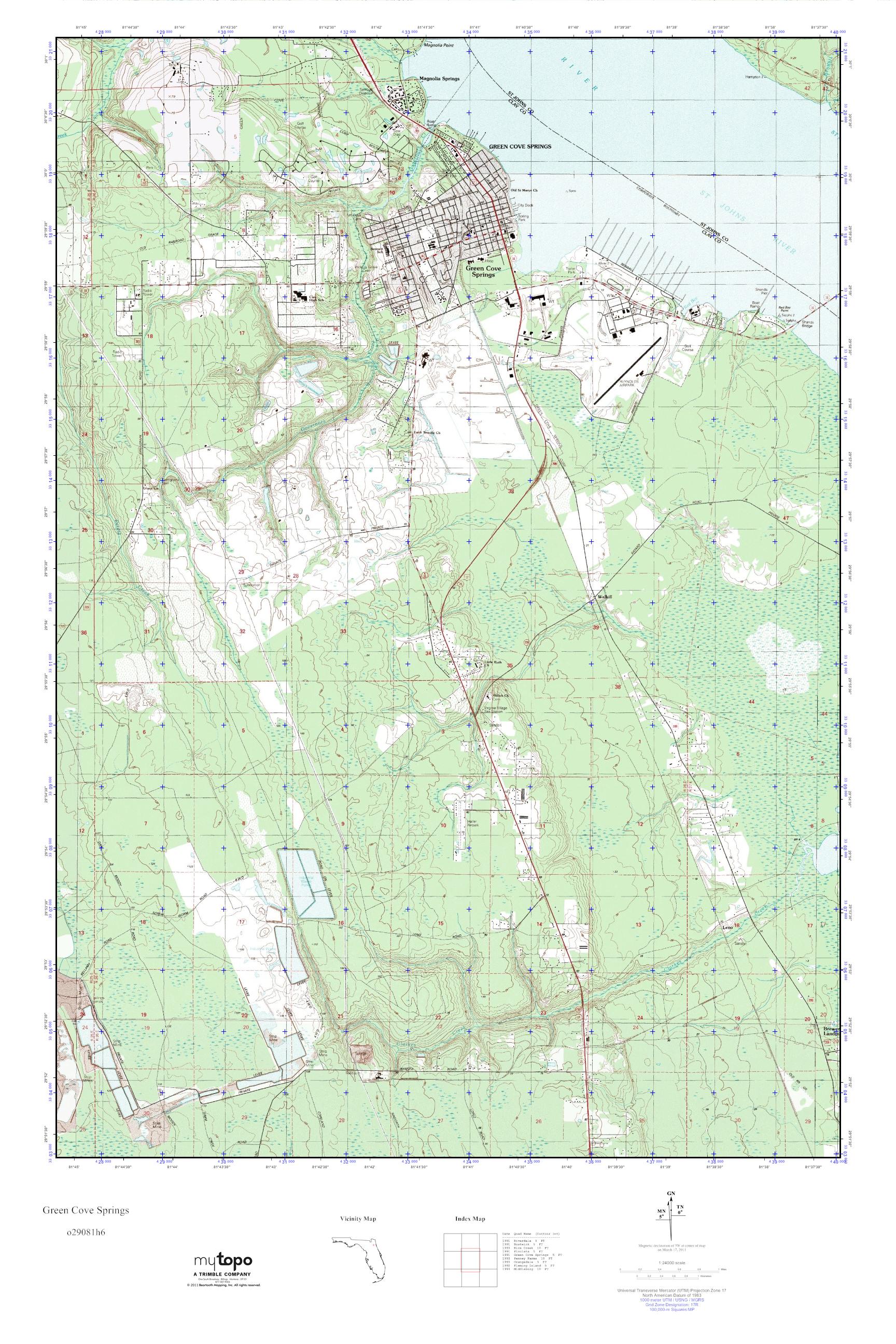 MyTopo Green Cove Springs, Florida USGS Quad Topo Map