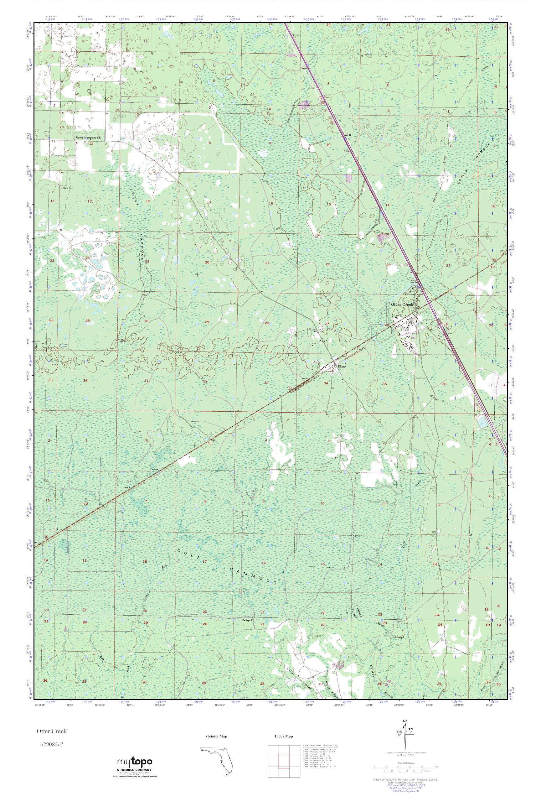 MyTopo Otter Creek, Florida USGS Quad Topo Map