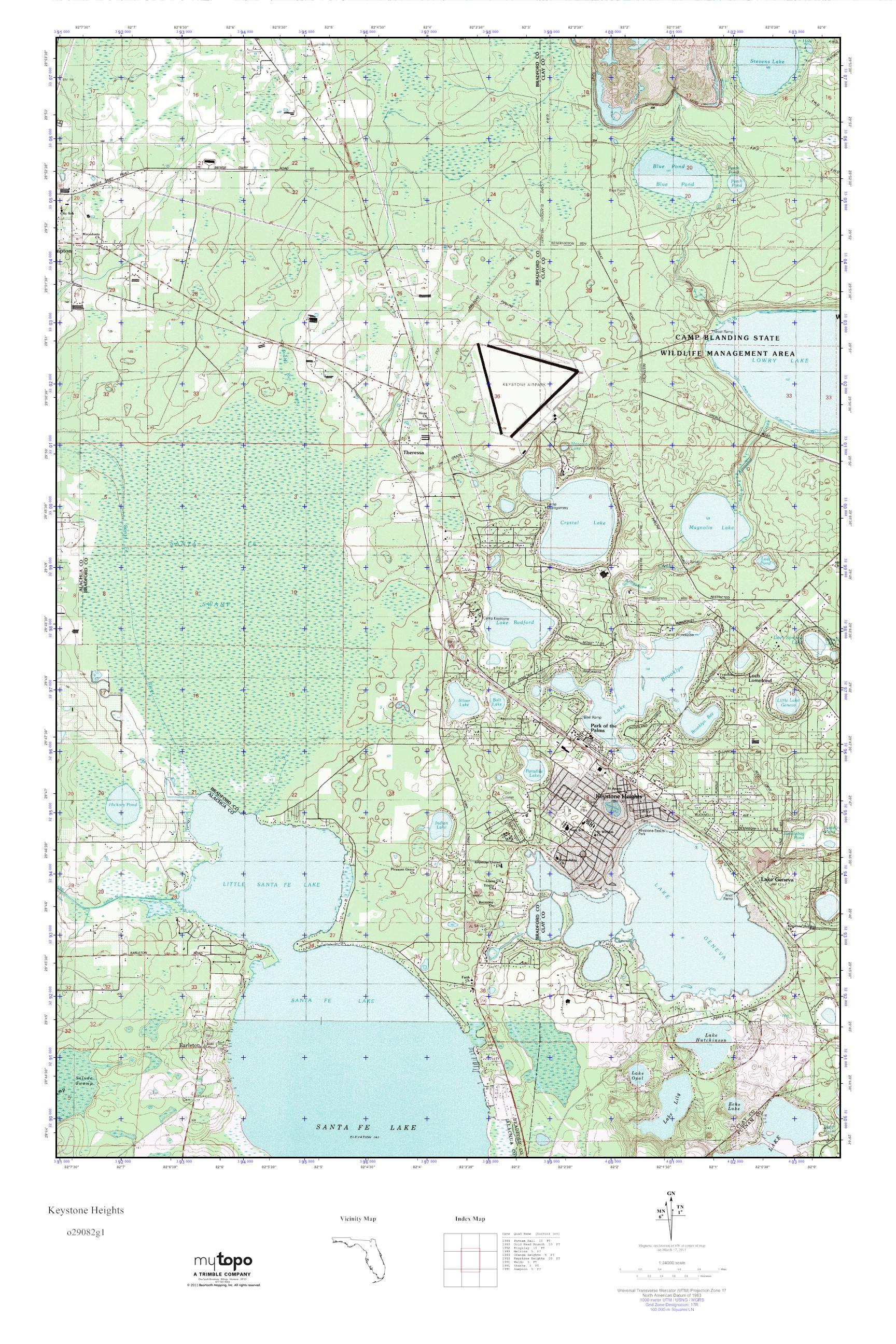 MyTopo Keystone Heights, Florida USGS Quad Topo Map