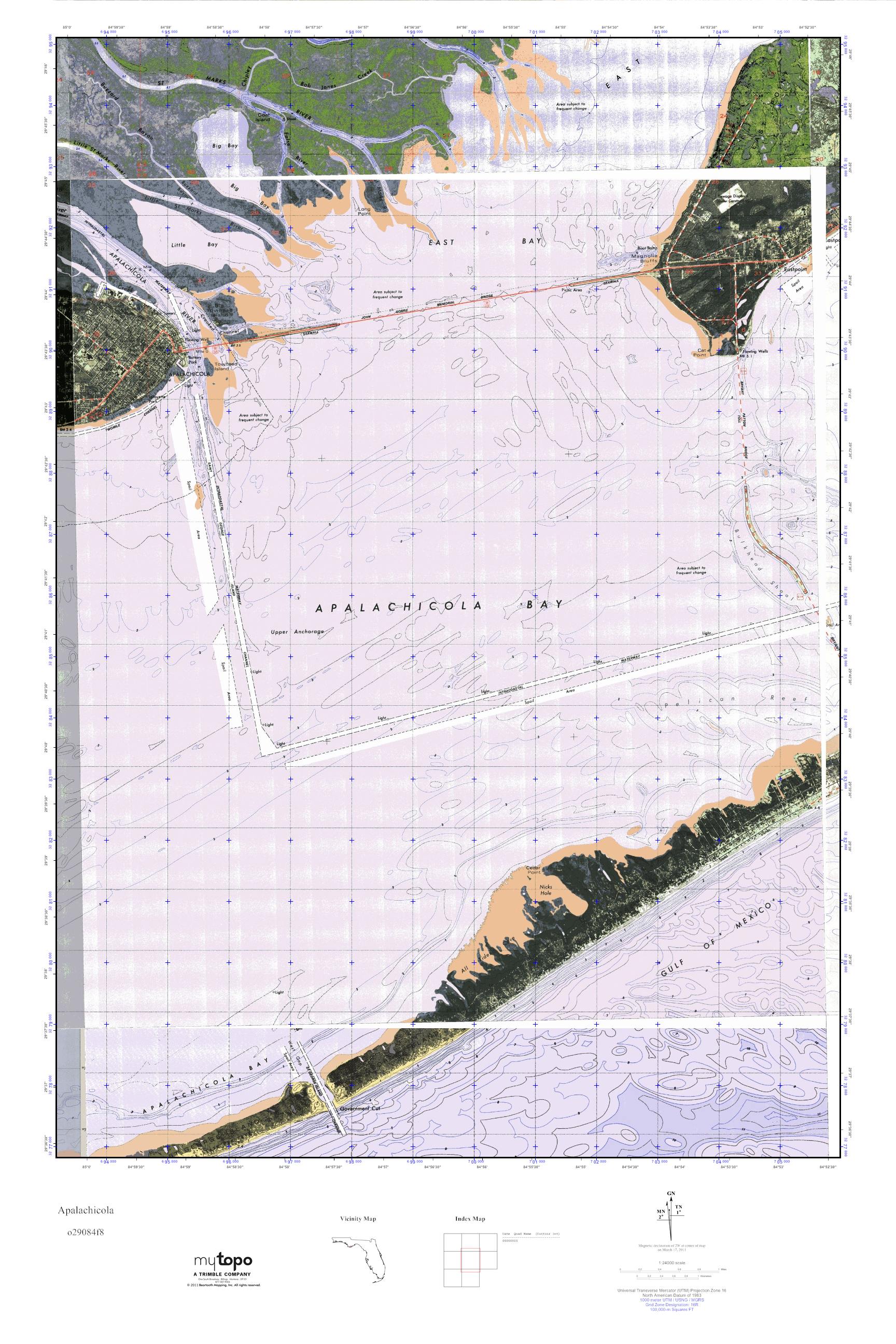 MyTopo Apalachicola, Florida USGS Quad Topo Map