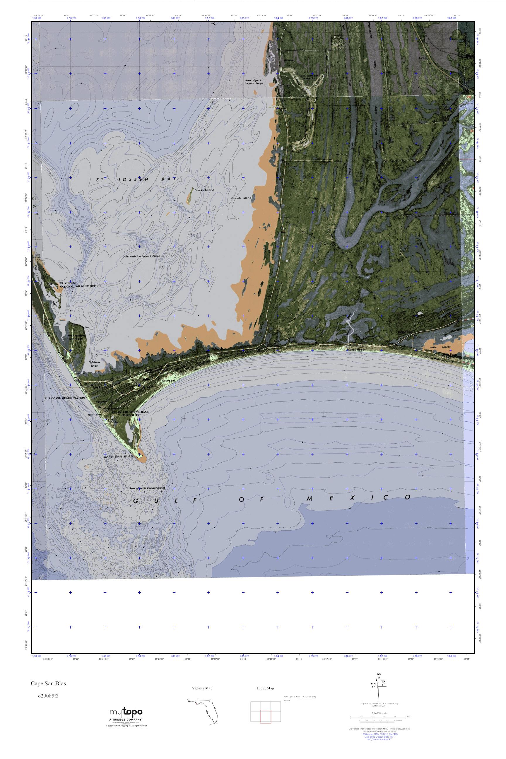 MyTopo Cape San Blas Florida USGS - O29085f3 
