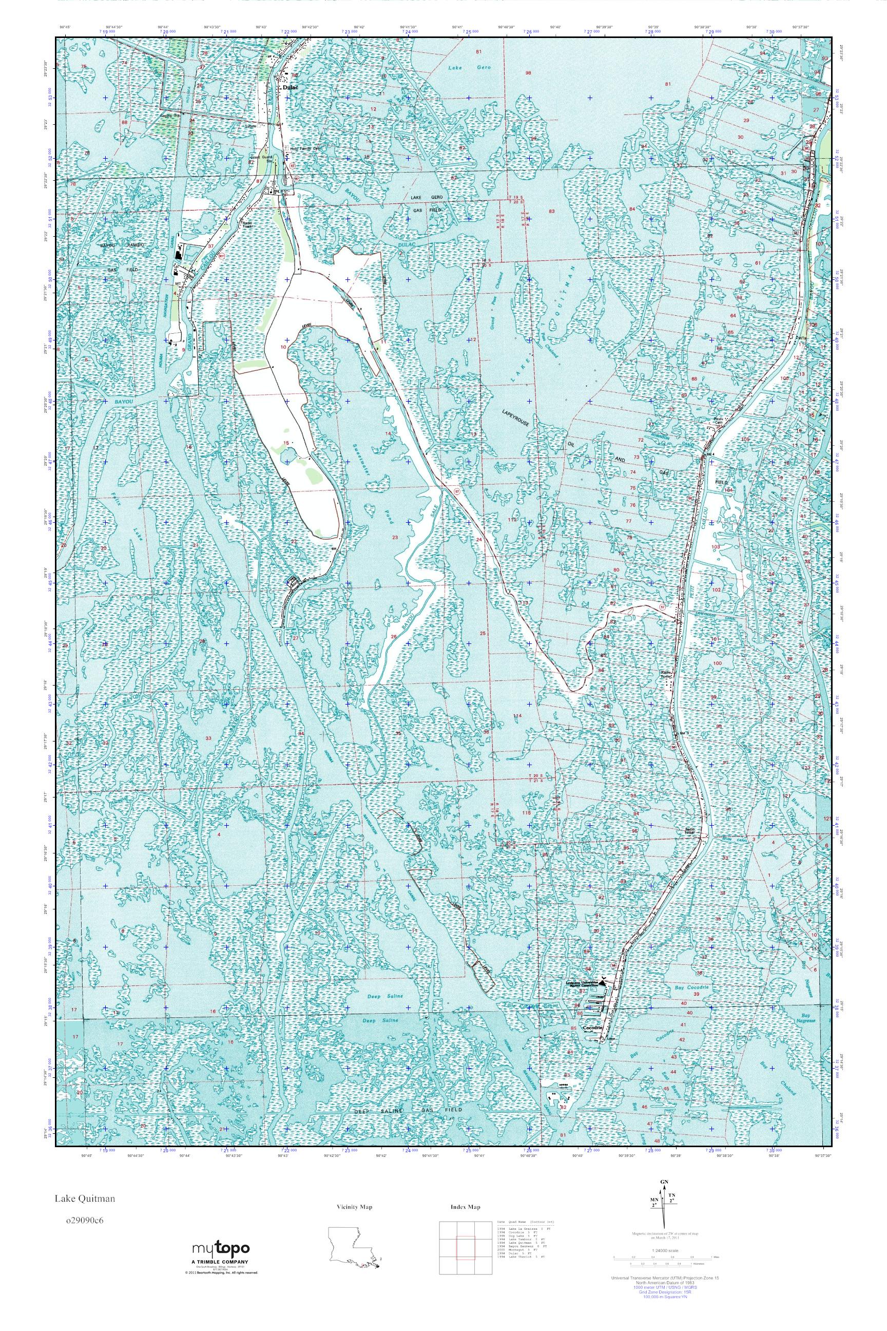 MyTopo Lake Quitman, Louisiana USGS Quad Topo Map