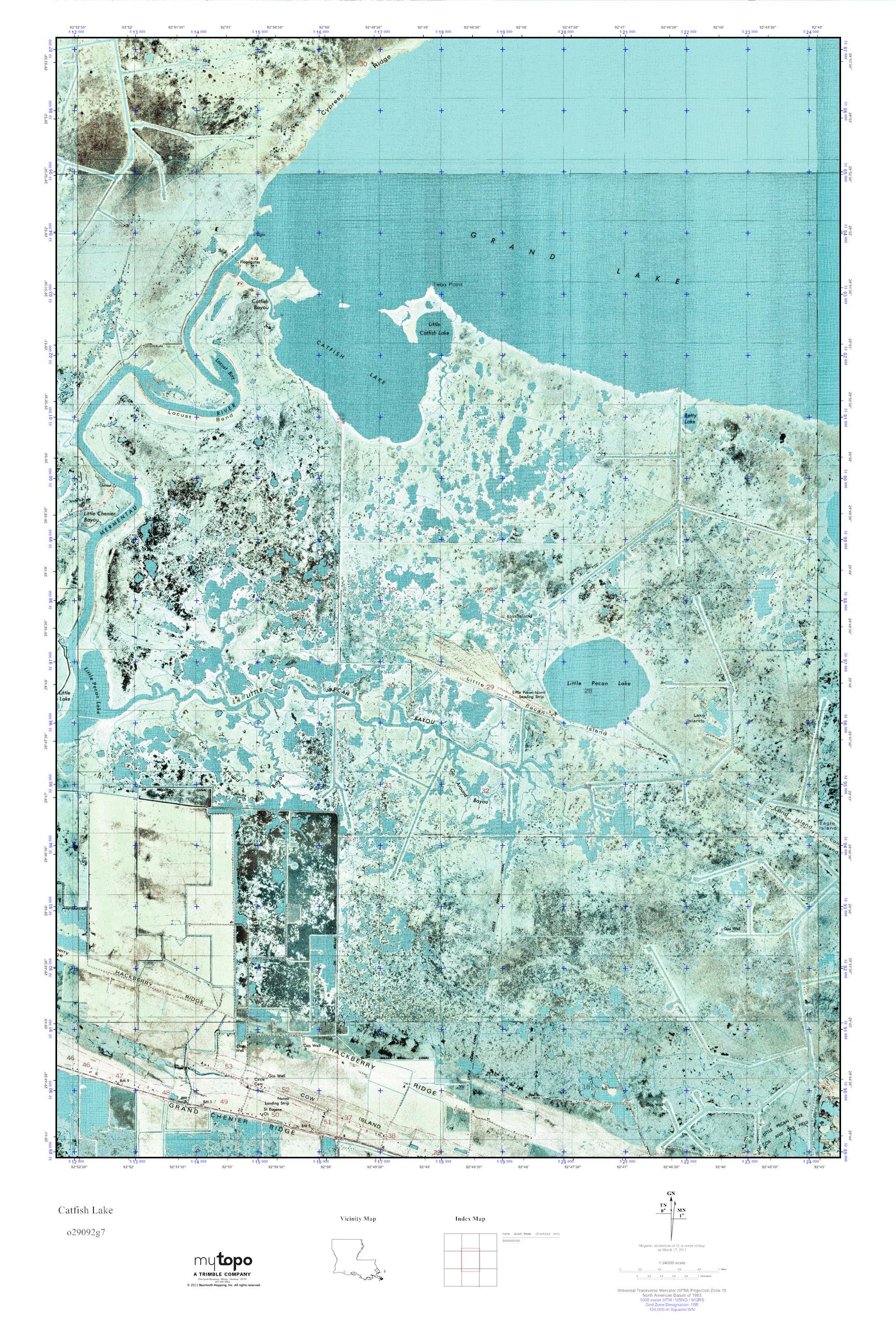 MyTopo Catfish Lake, Louisiana USGS Quad Topo Map