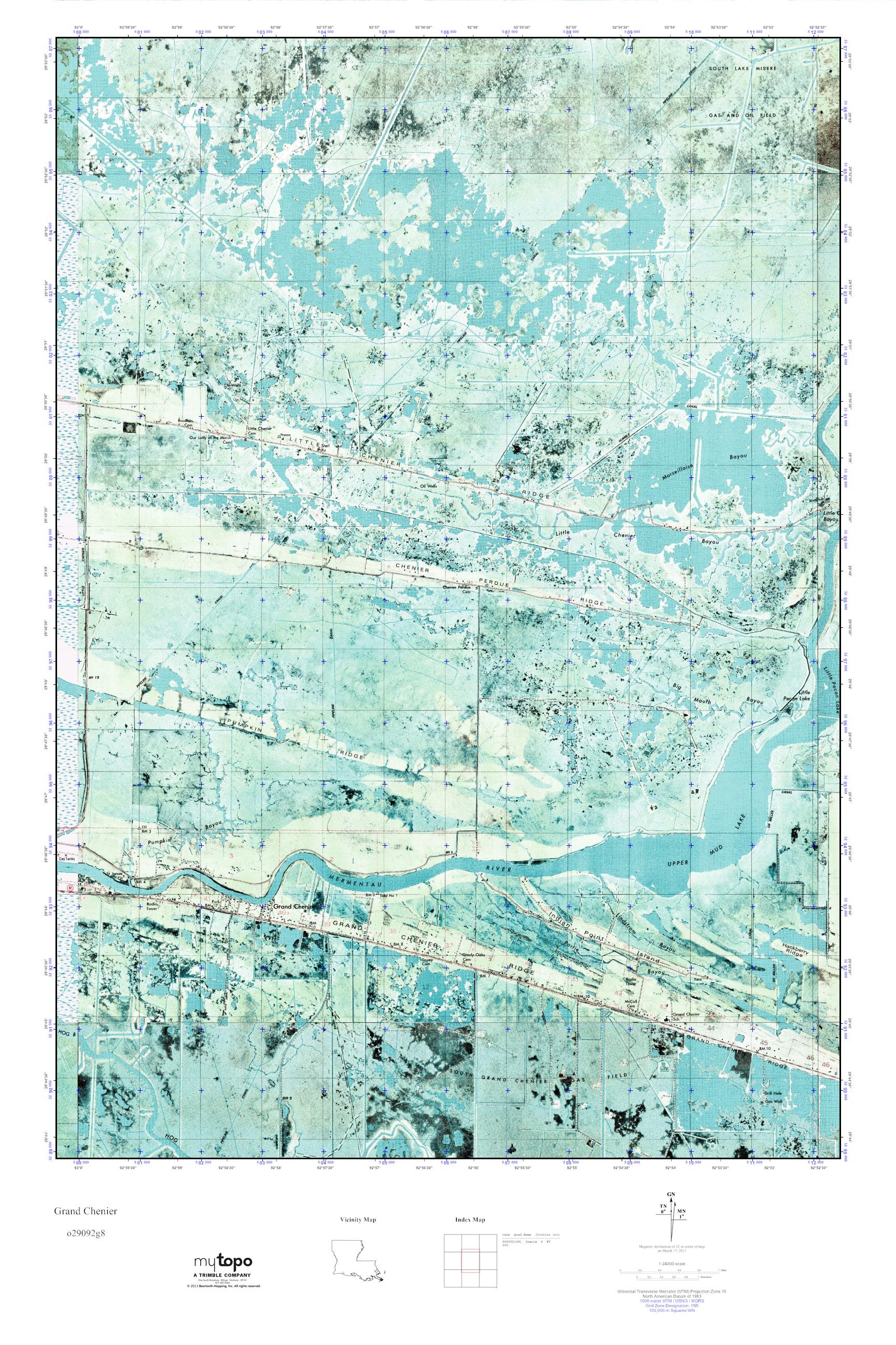 MyTopo Grand Chenier, Louisiana USGS Quad Topo Map