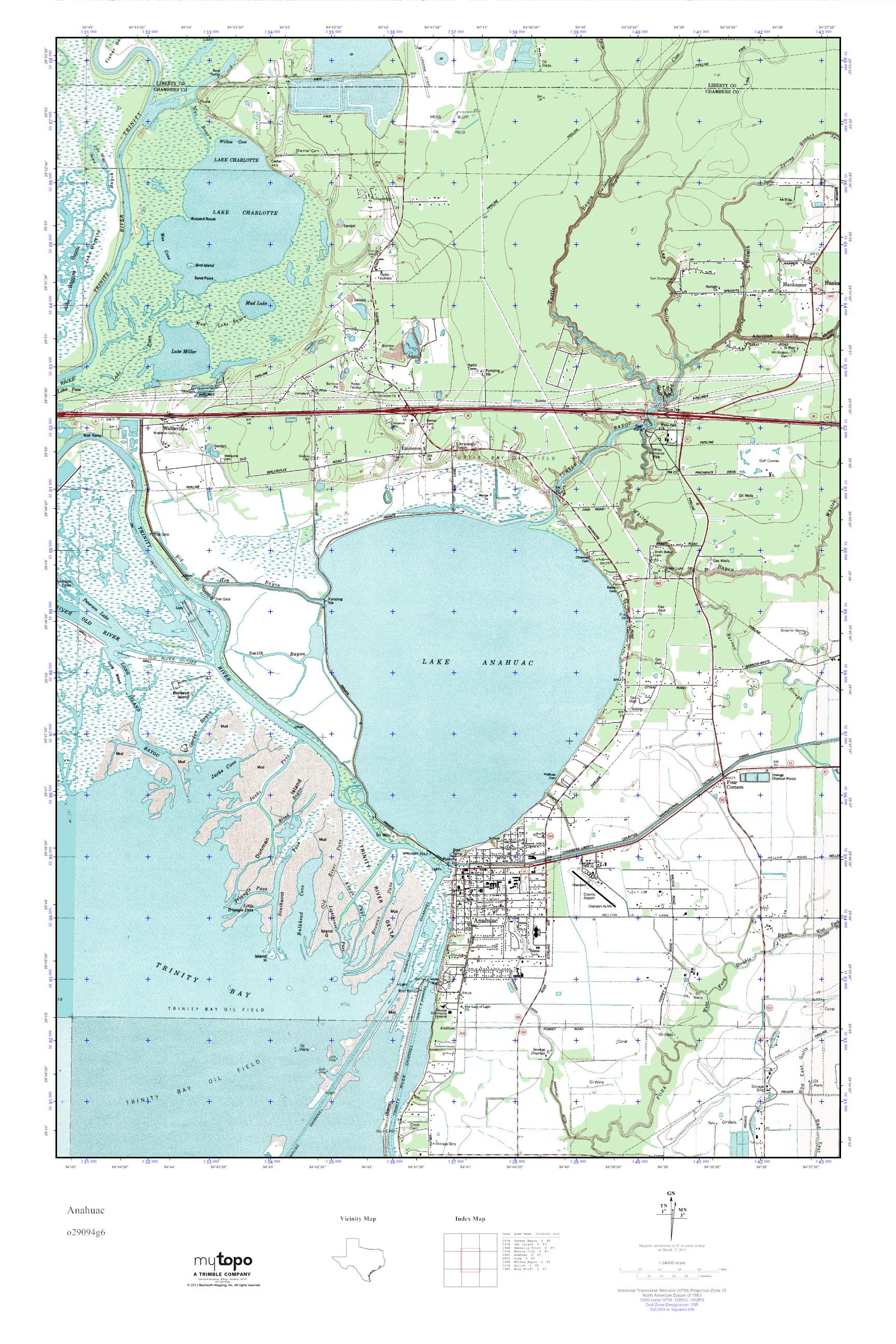 MyTopo Anahuac, Texas USGS Quad Topo Map
