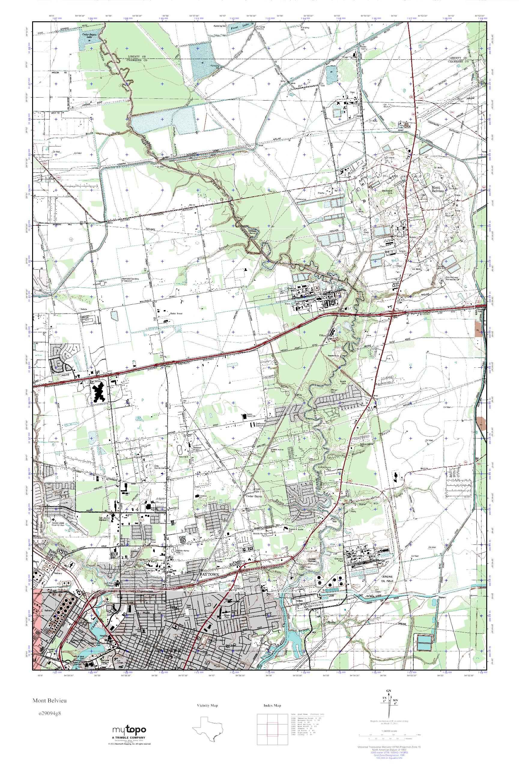 MyTopo Mont Belvieu, Texas USGS Quad Topo Map