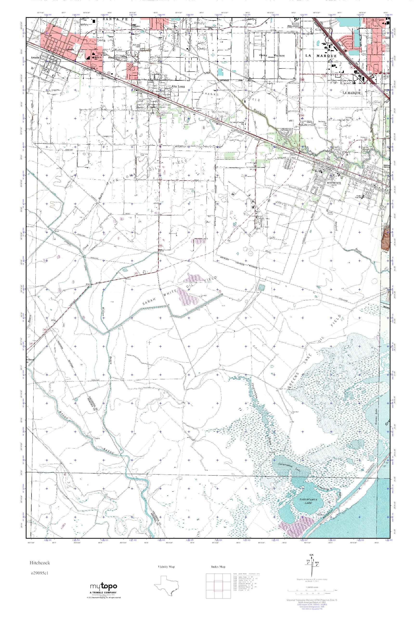MyTopo Hitchcock, Texas USGS Quad Topo Map