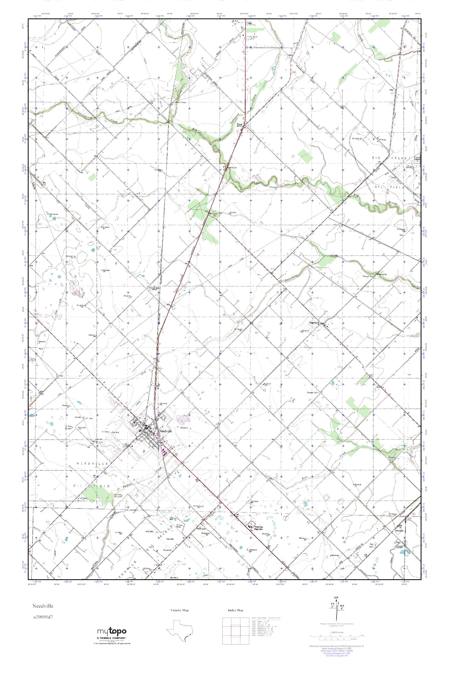 MyTopo Needville, Texas USGS Quad Topo Map
