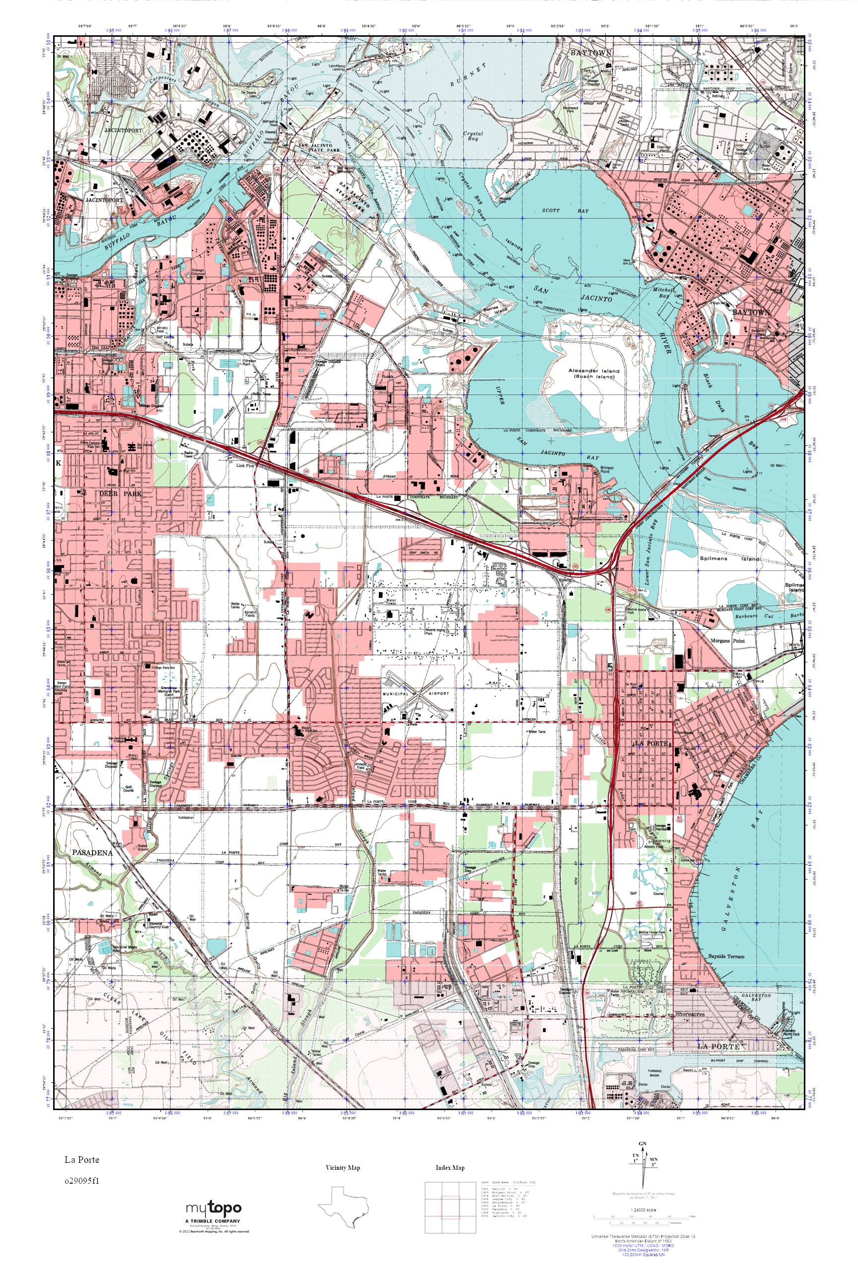 MyTopo La Porte Texas USGS Quad - O29095f1