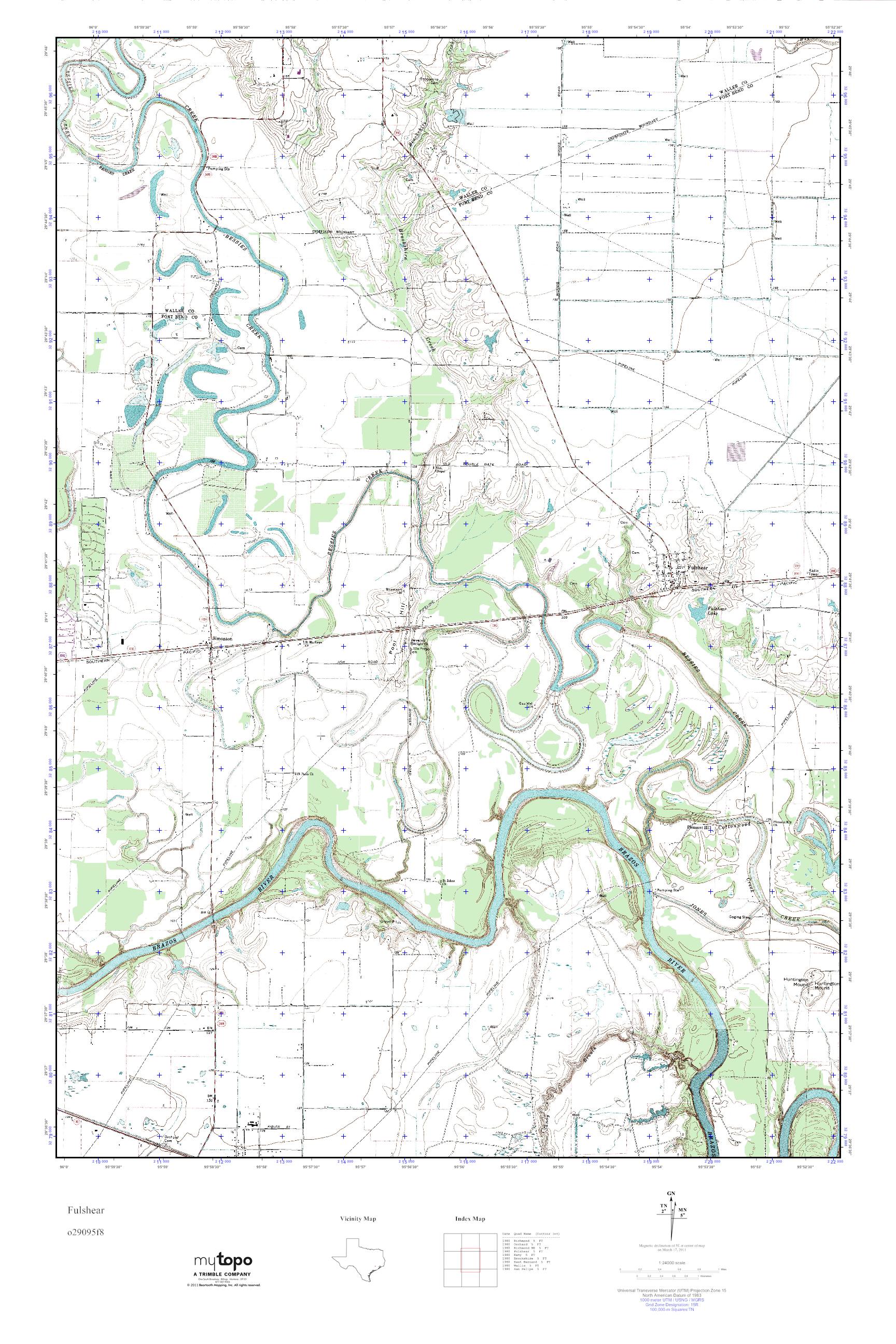 MyTopo Fulshear, Texas USGS Quad Topo Map
