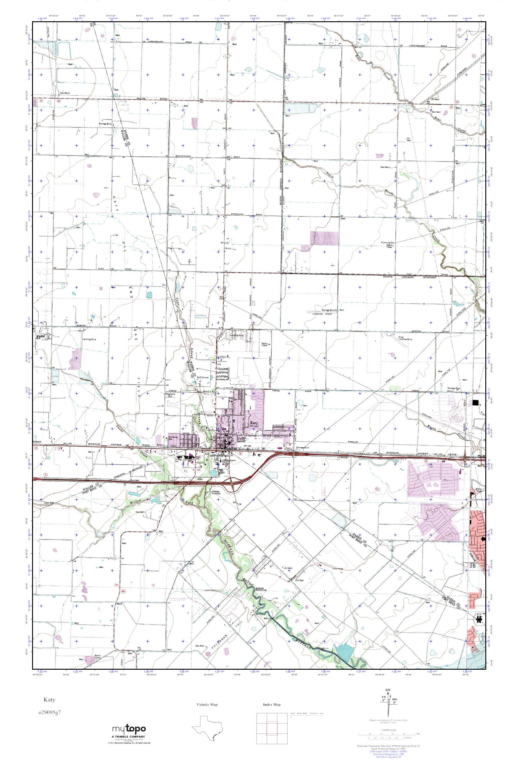 MyTopo Katy, Texas USGS Quad Topo Map