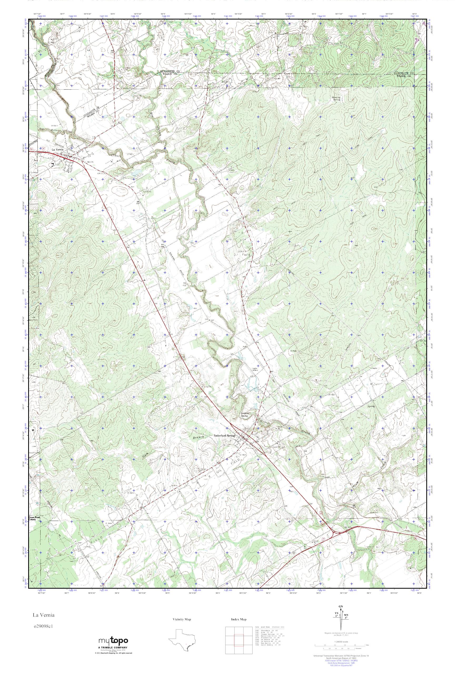 MyTopo La Vernia, Texas USGS Quad Topo Map
