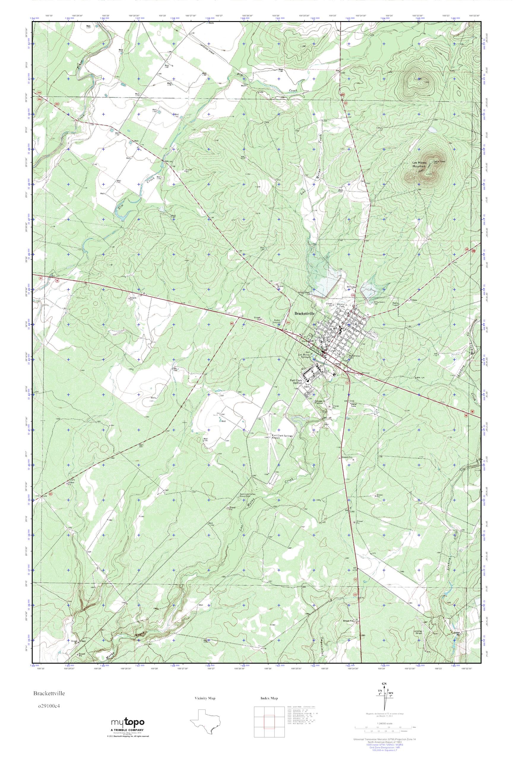 MyTopo Brackettville, Texas USGS Quad Topo Map