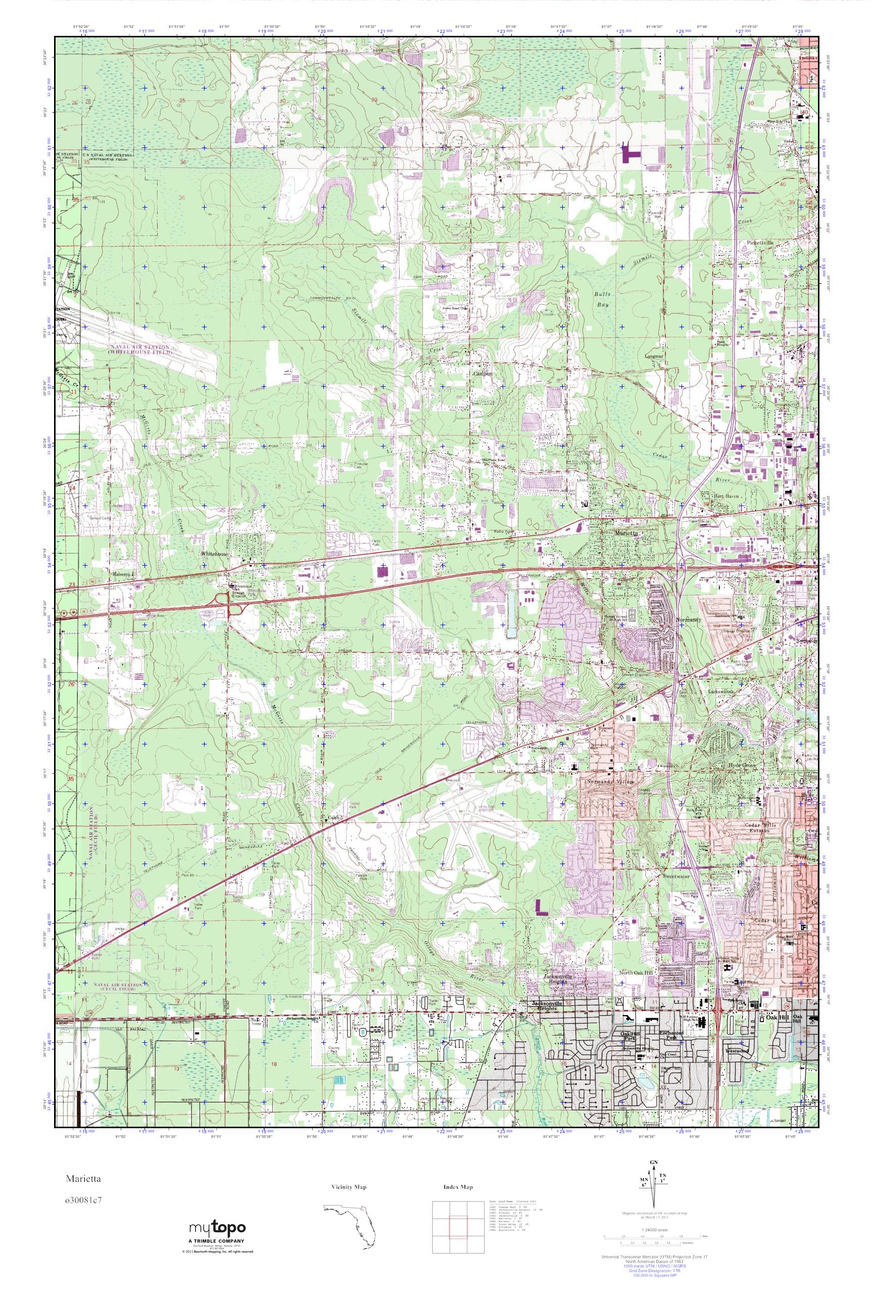 MyTopo Marietta, Florida USGS Quad Topo Map