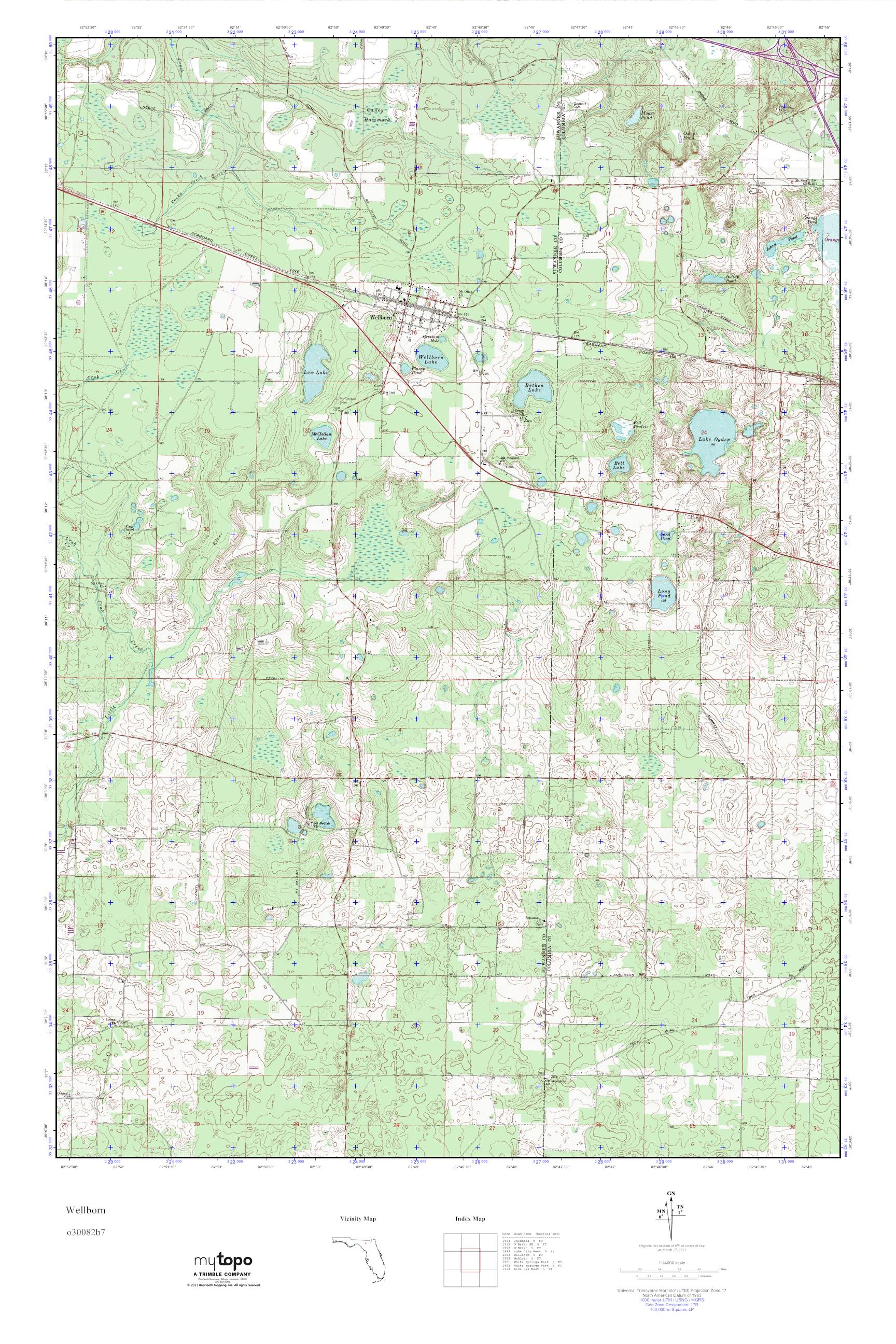 MyTopo Wellborn, Florida USGS Quad Topo Map