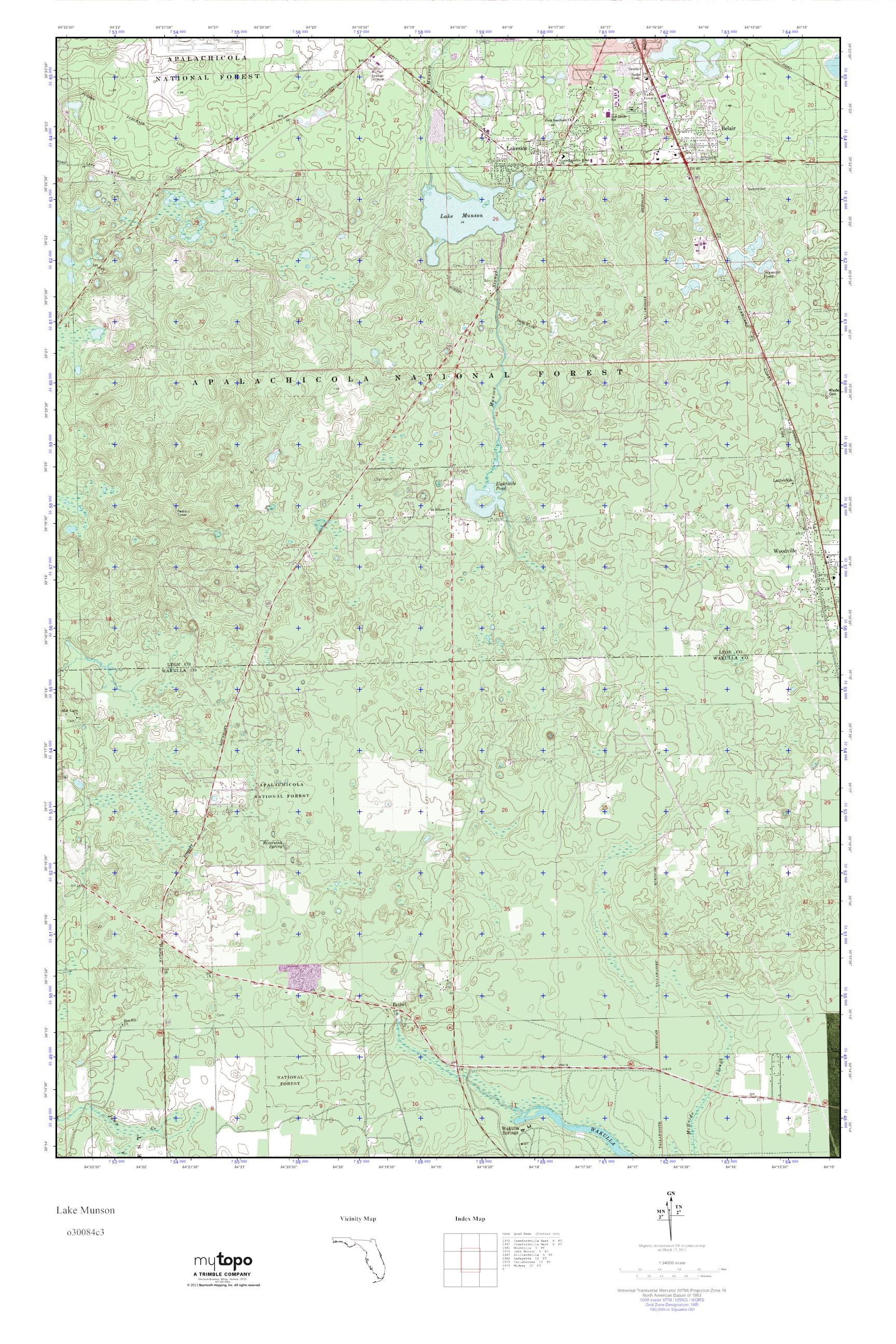 MyTopo Lake Munson, Florida USGS Quad Topo Map