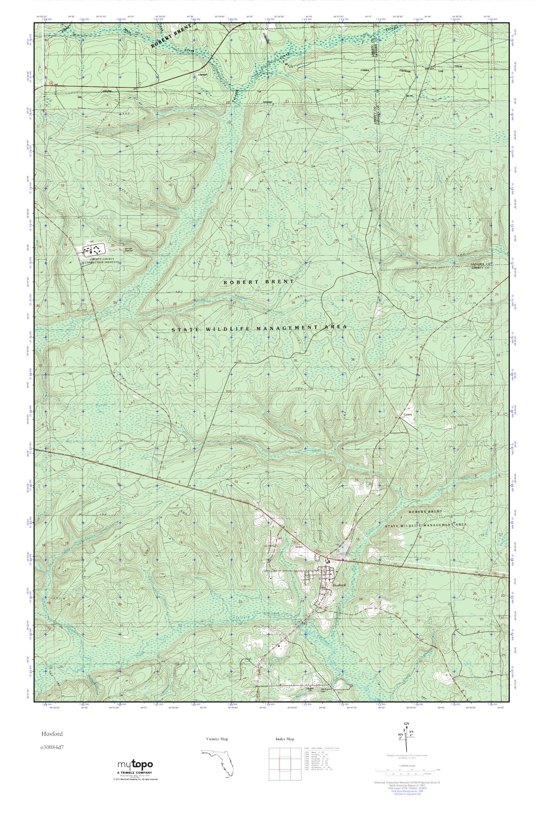 MyTopo Hosford, Florida USGS Quad Topo Map
