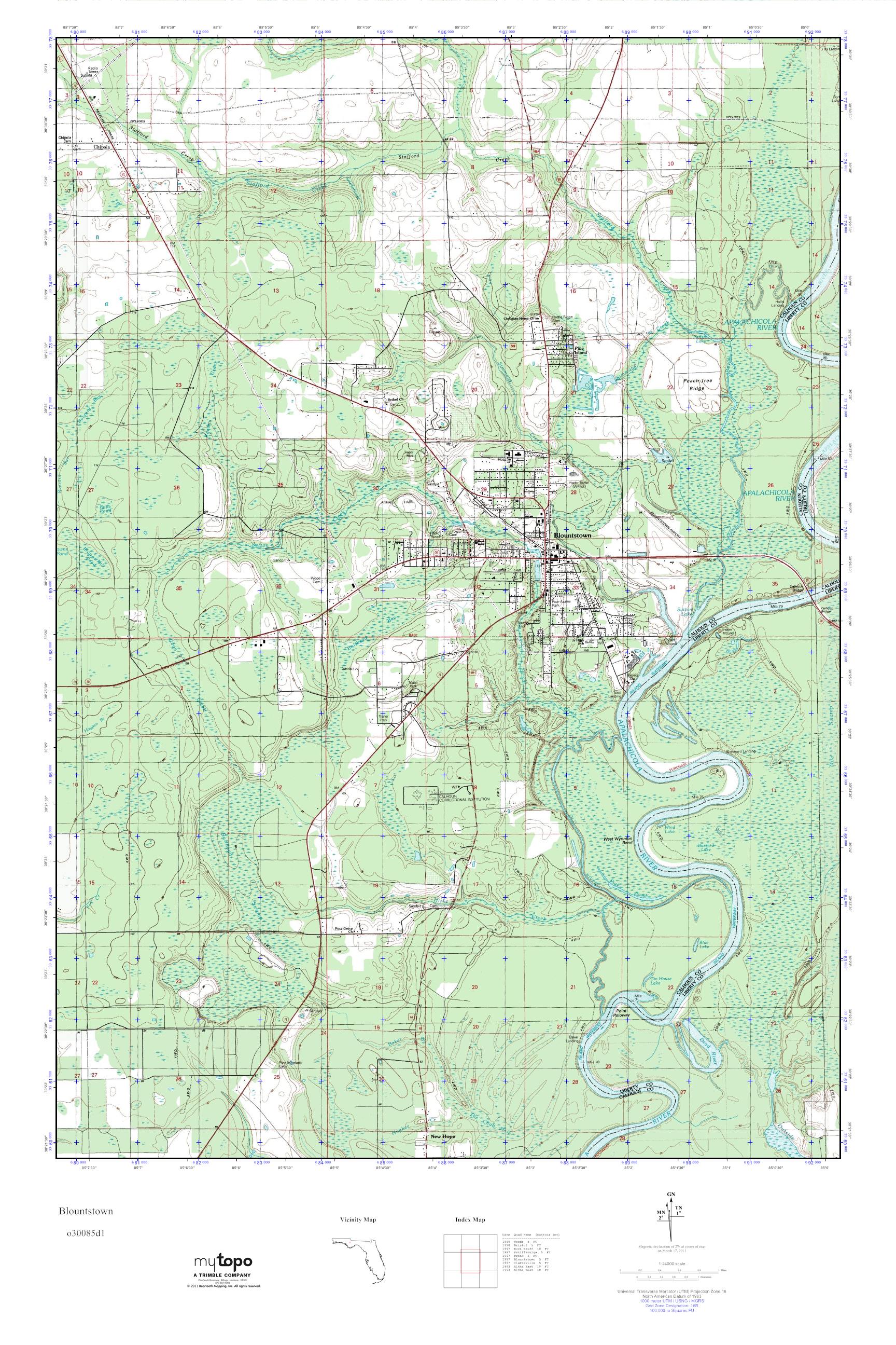 MyTopo Blountstown, Florida USGS Quad Topo Map