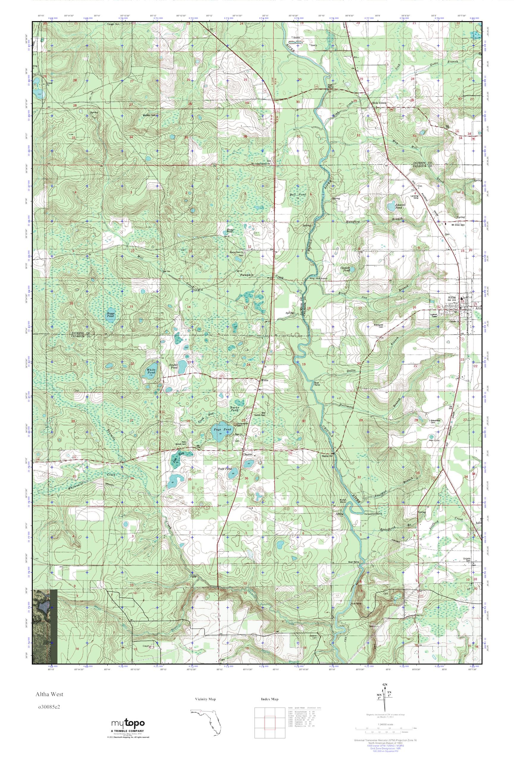 MyTopo Altha West, Florida USGS Quad Topo Map