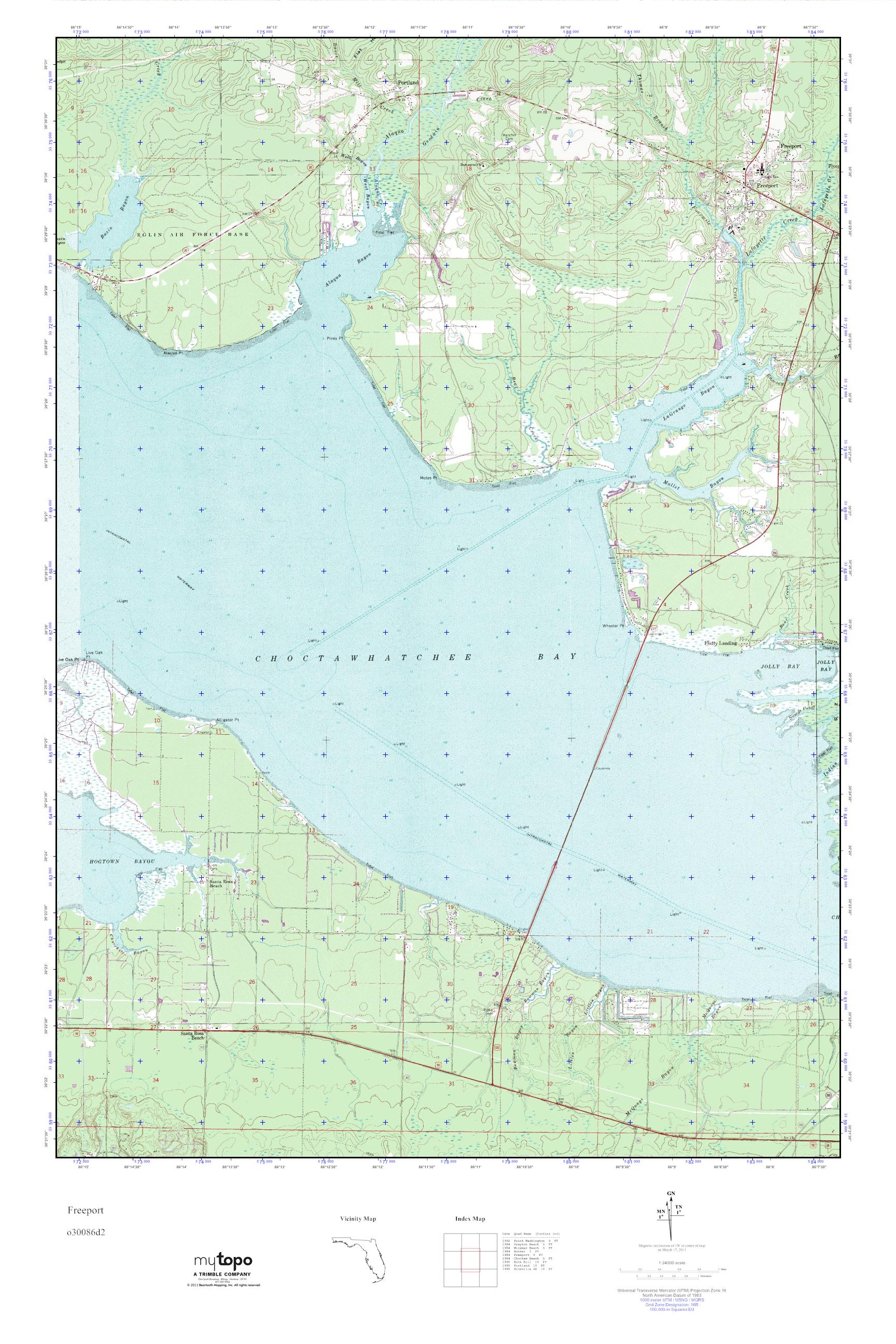 MyTopo Freeport, Florida USGS Quad Topo Map