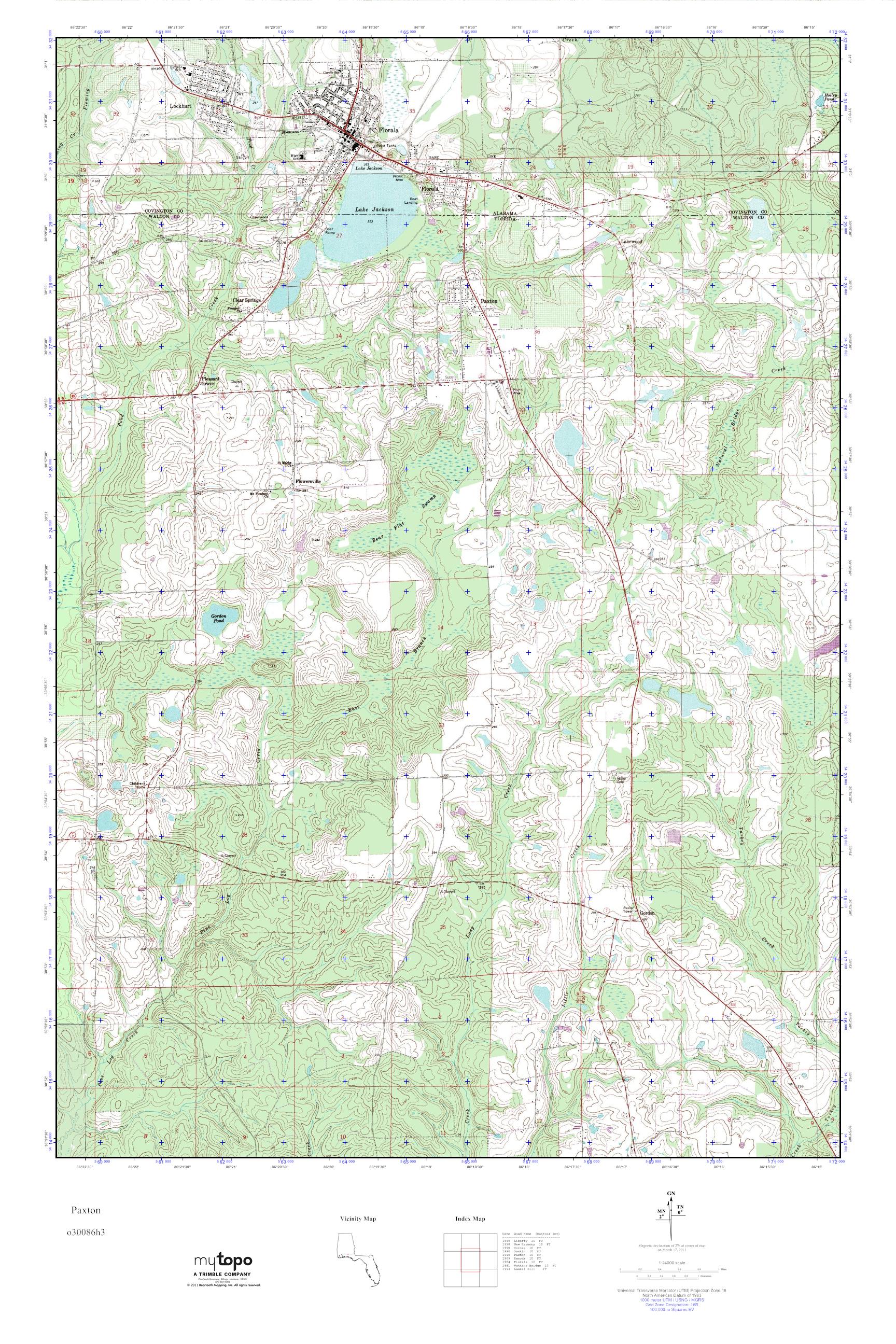 MyTopo Paxton, Florida USGS Quad Topo Map