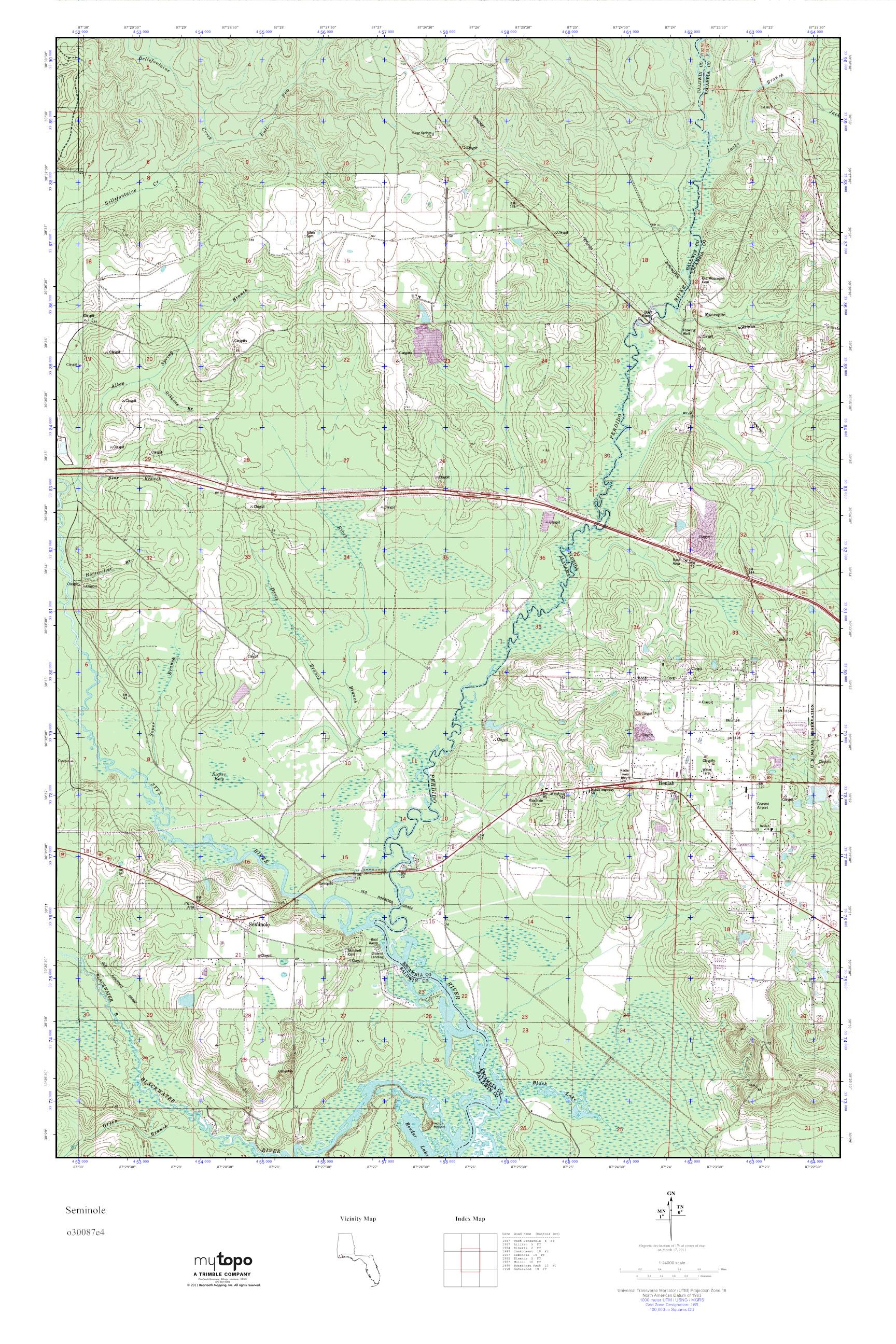 MyTopo Seminole Florida USGS Quad - O30087e4 