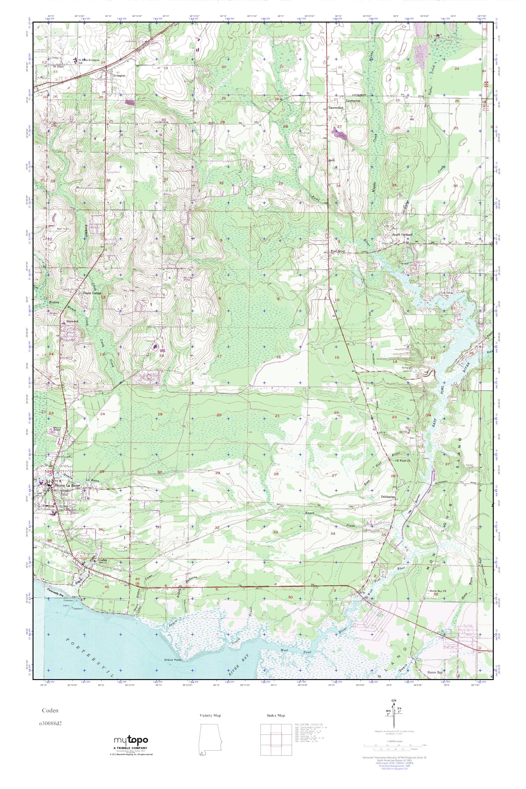 MyTopo Coden Alabama USGS Quad Topo Map Mytopo coden alabama usgs quad topo map