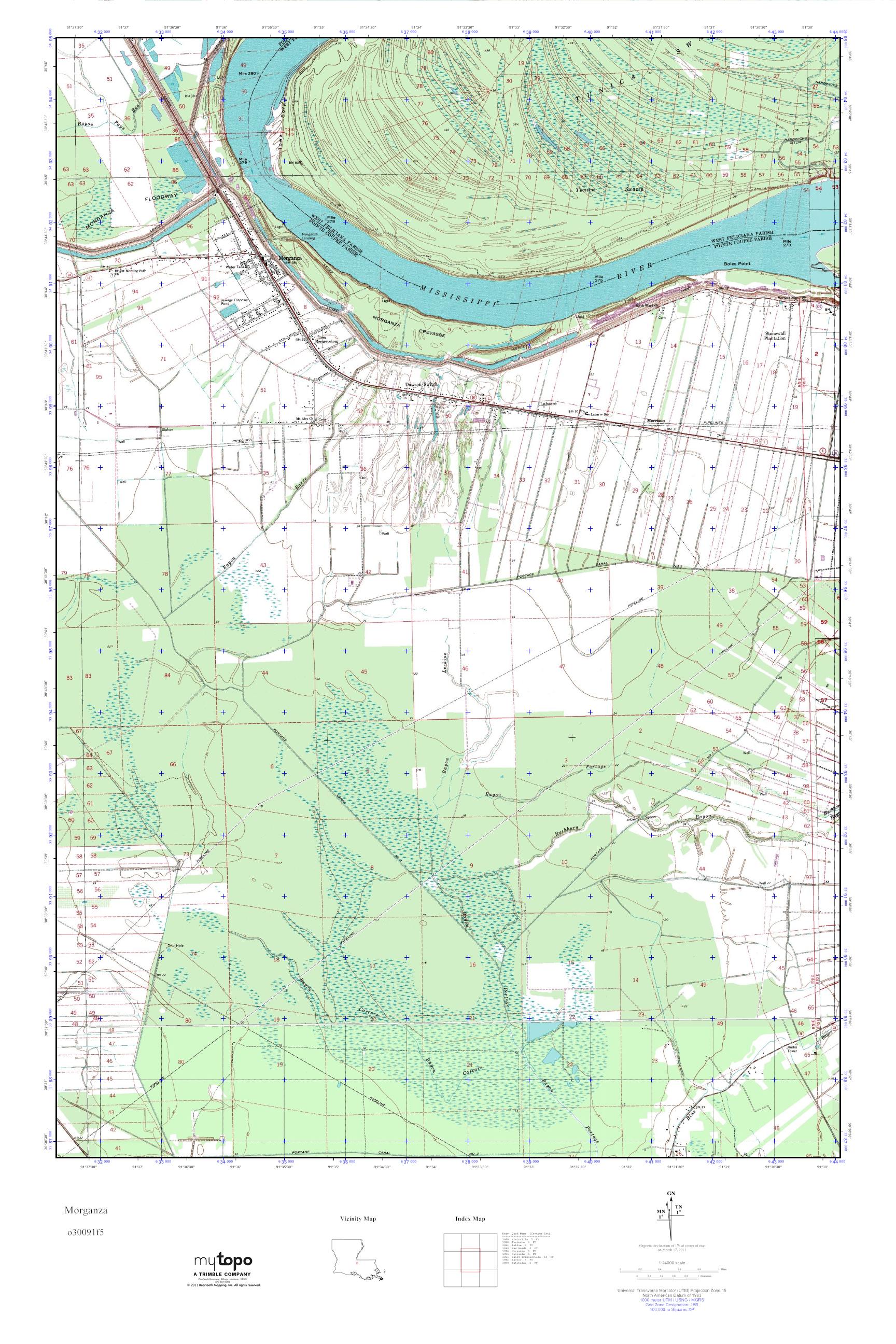 MyTopo Louisiana USGS Quad Topo Map
