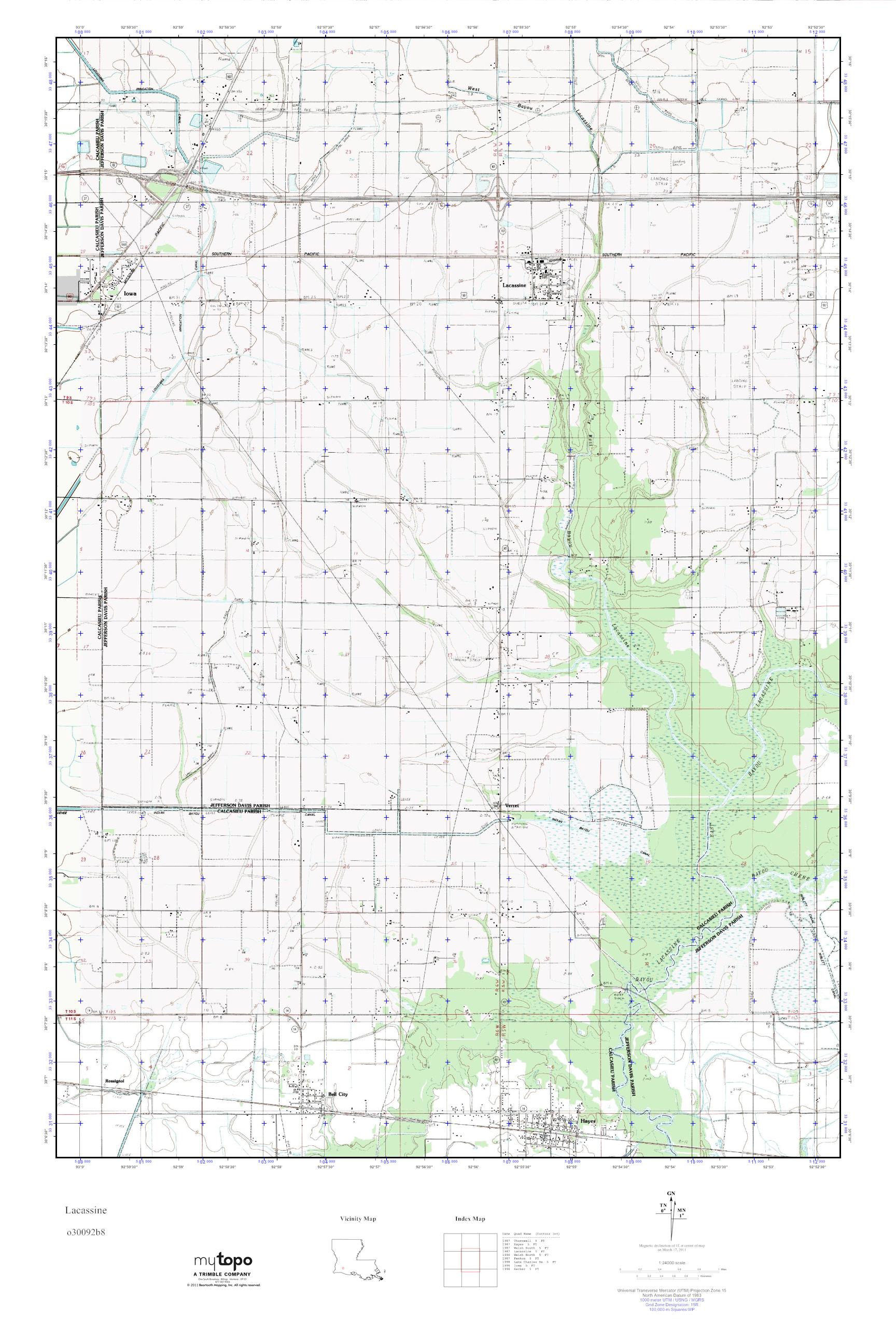 MyTopo Lacassine, Louisiana USGS Quad Topo Map
