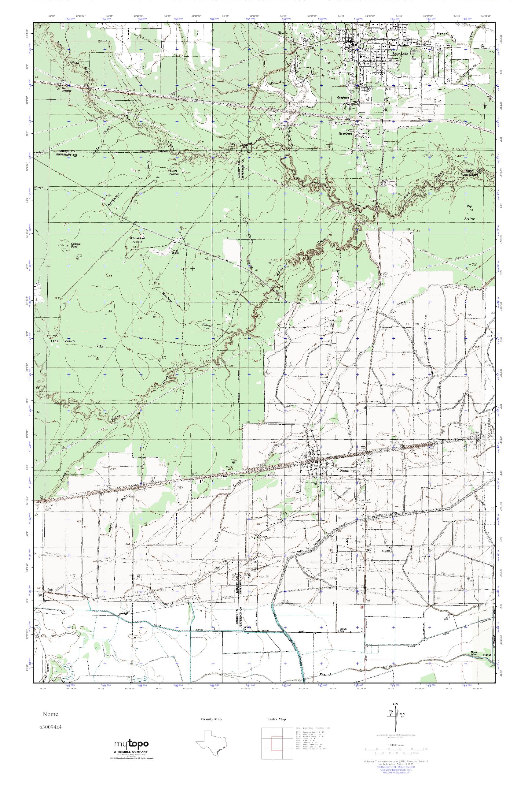 MyTopo Nome, Texas USGS Quad Topo Map