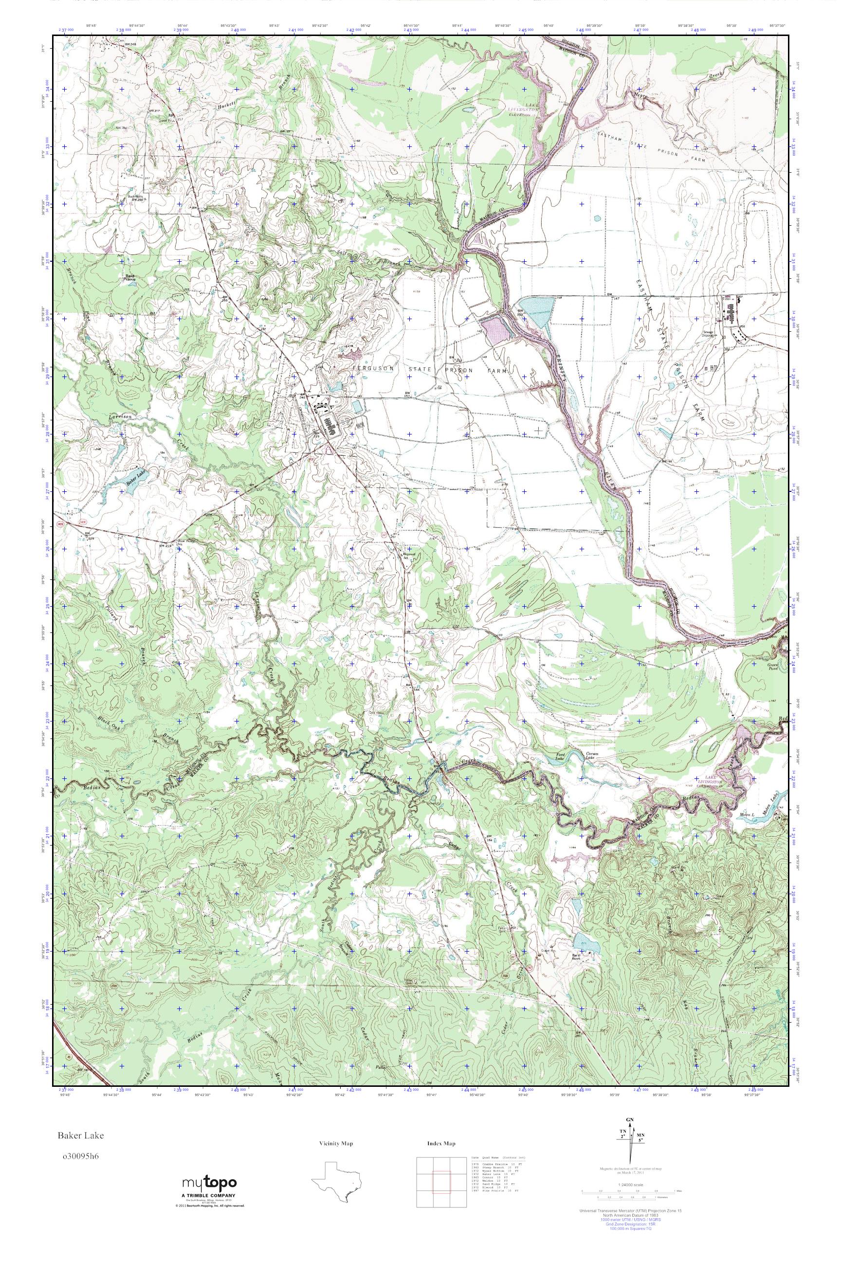 MyTopo Baker Lake, Texas USGS Quad Topo Map
