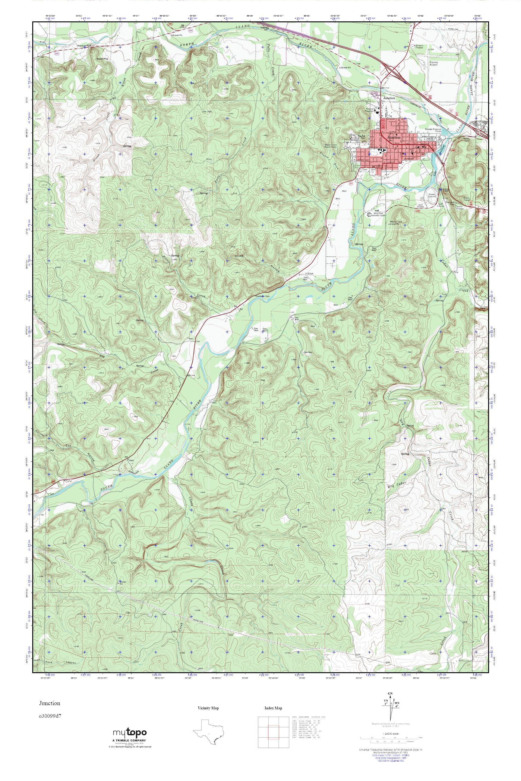 MyTopo Junction, Texas USGS Quad Topo Map