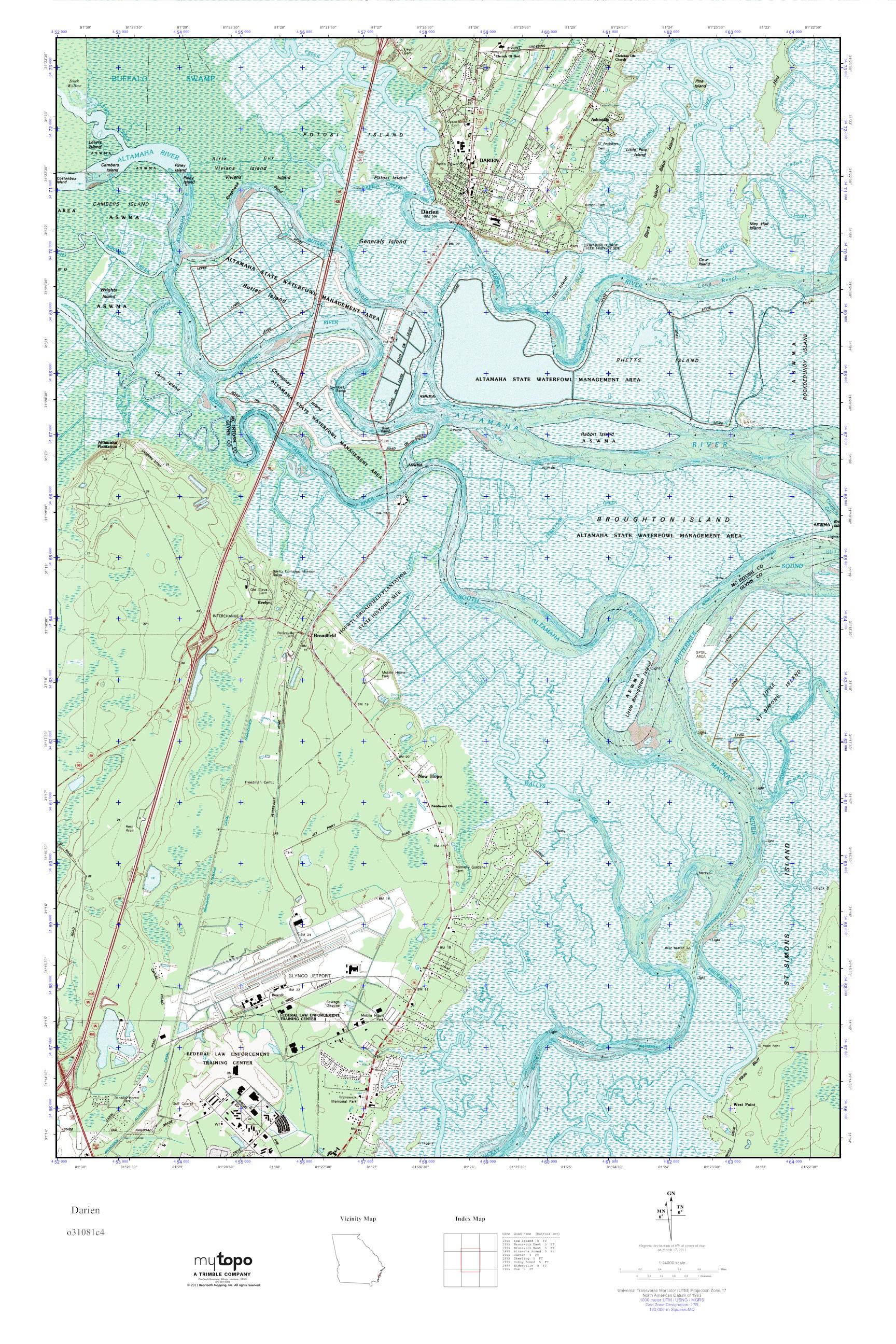 MyTopo Darien, USGS Quad Topo Map