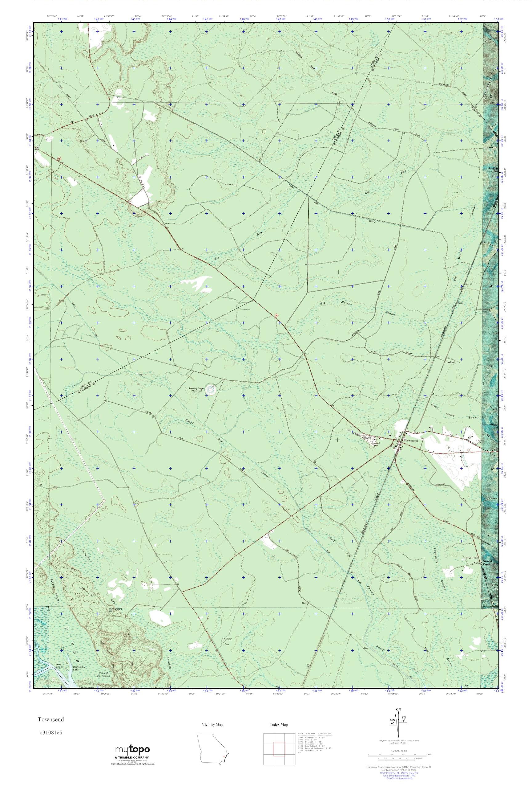 MyTopo Townsend, USGS Quad Topo Map