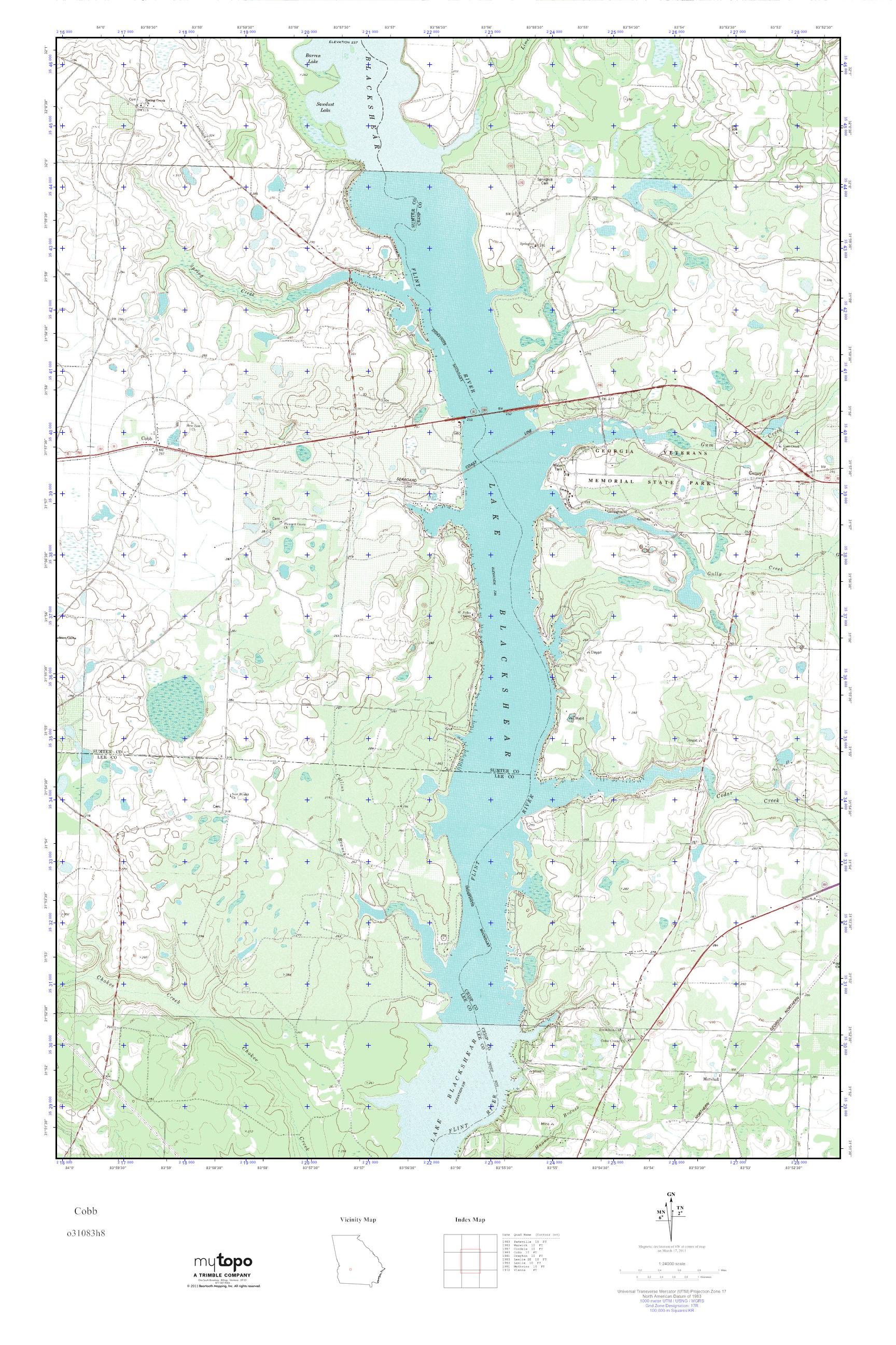 MyTopo Cobb, USGS Quad Topo Map