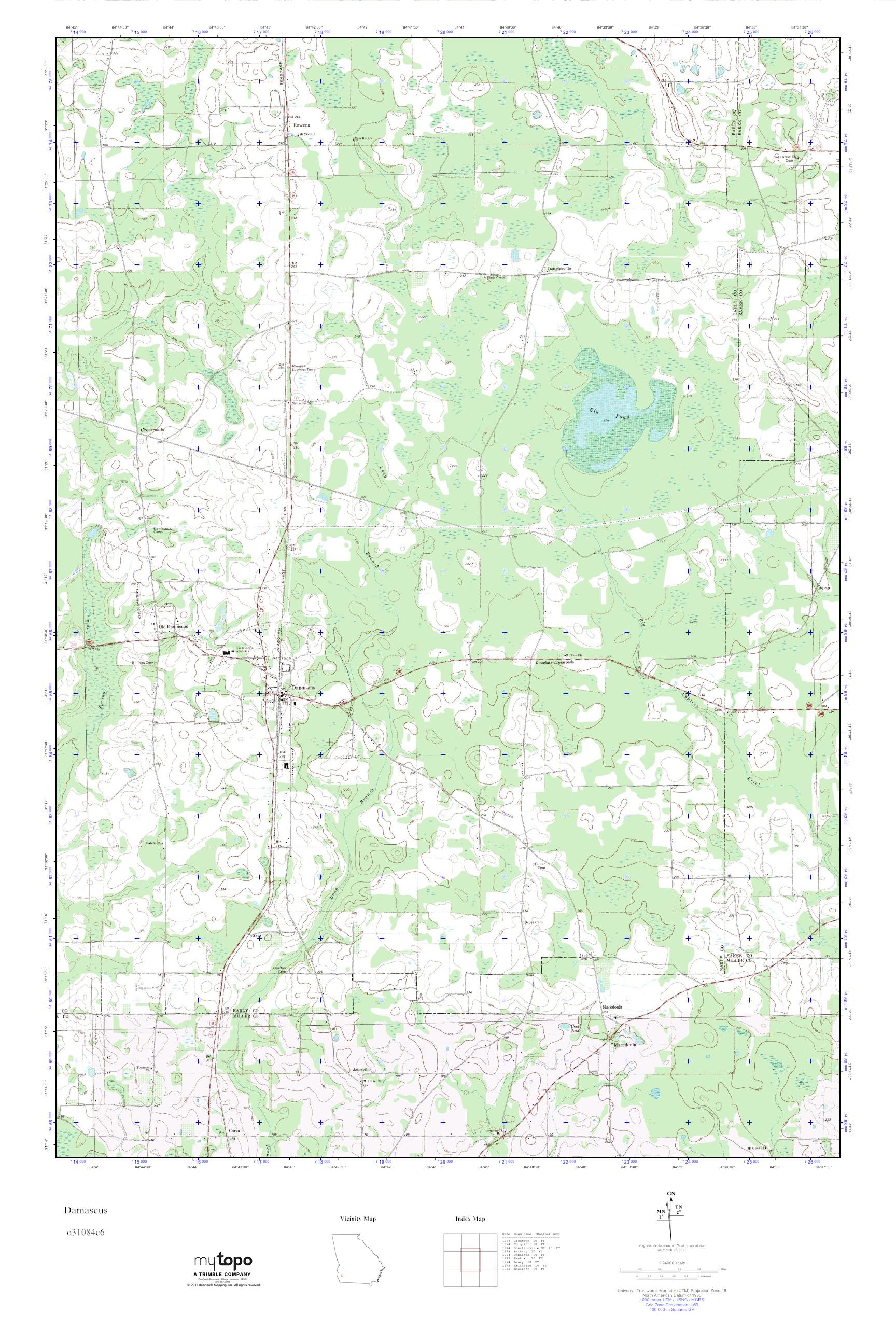 MyTopo Damascus, USGS Quad Topo Map