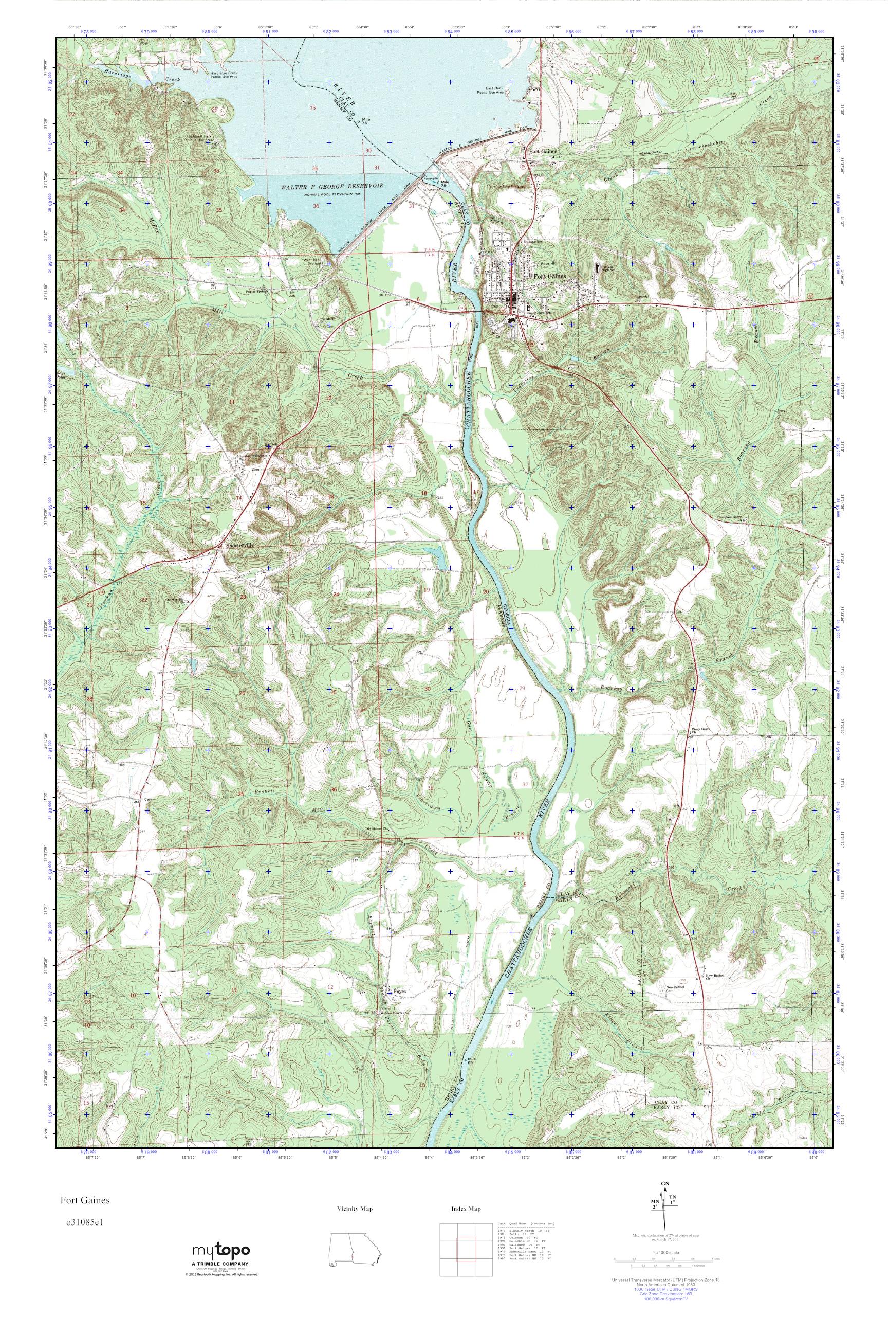 MyTopo Fort Gaines, USGS Quad Topo Map
