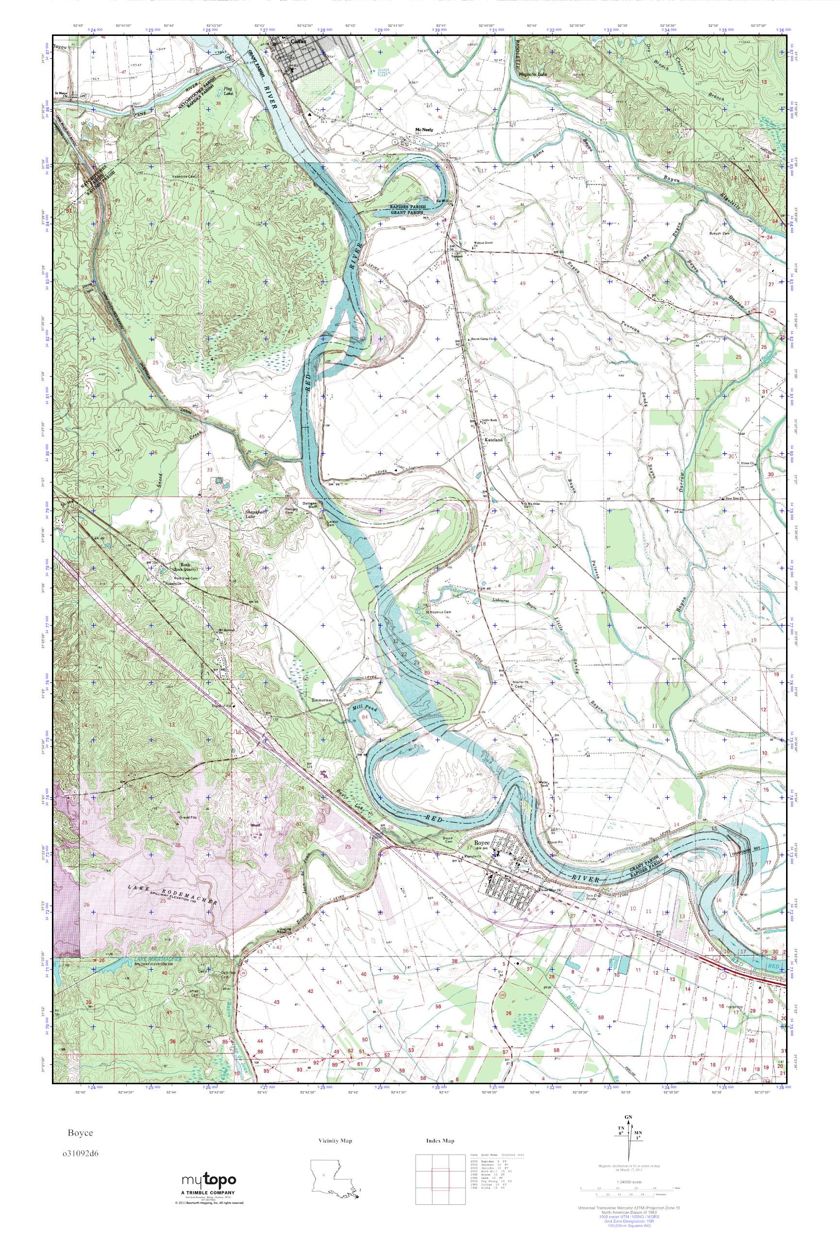 MyTopo Boyce, Louisiana USGS Quad Topo Map