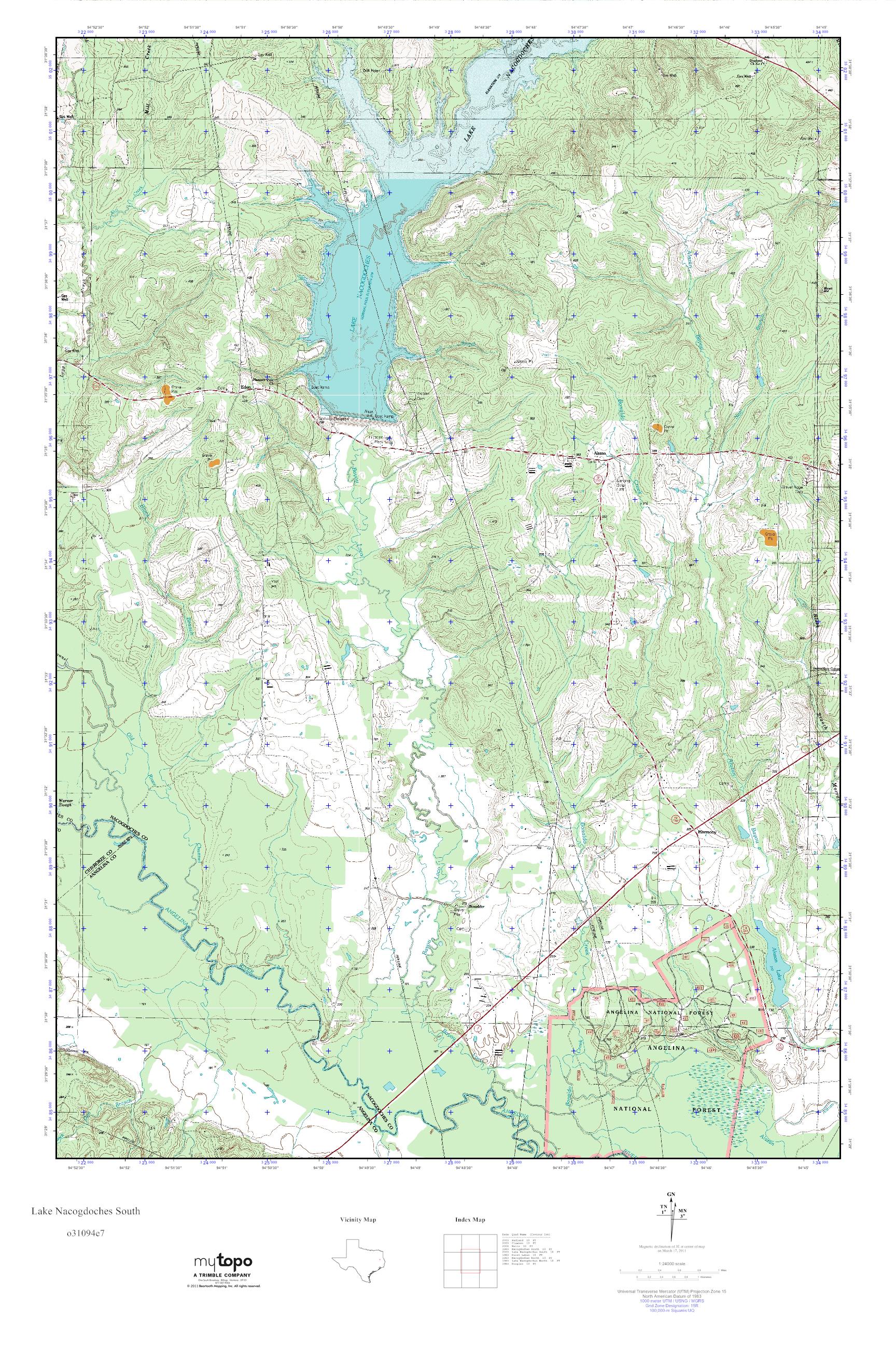 MyTopo Lake Nacogdoches South, Texas USGS Quad Topo Map
