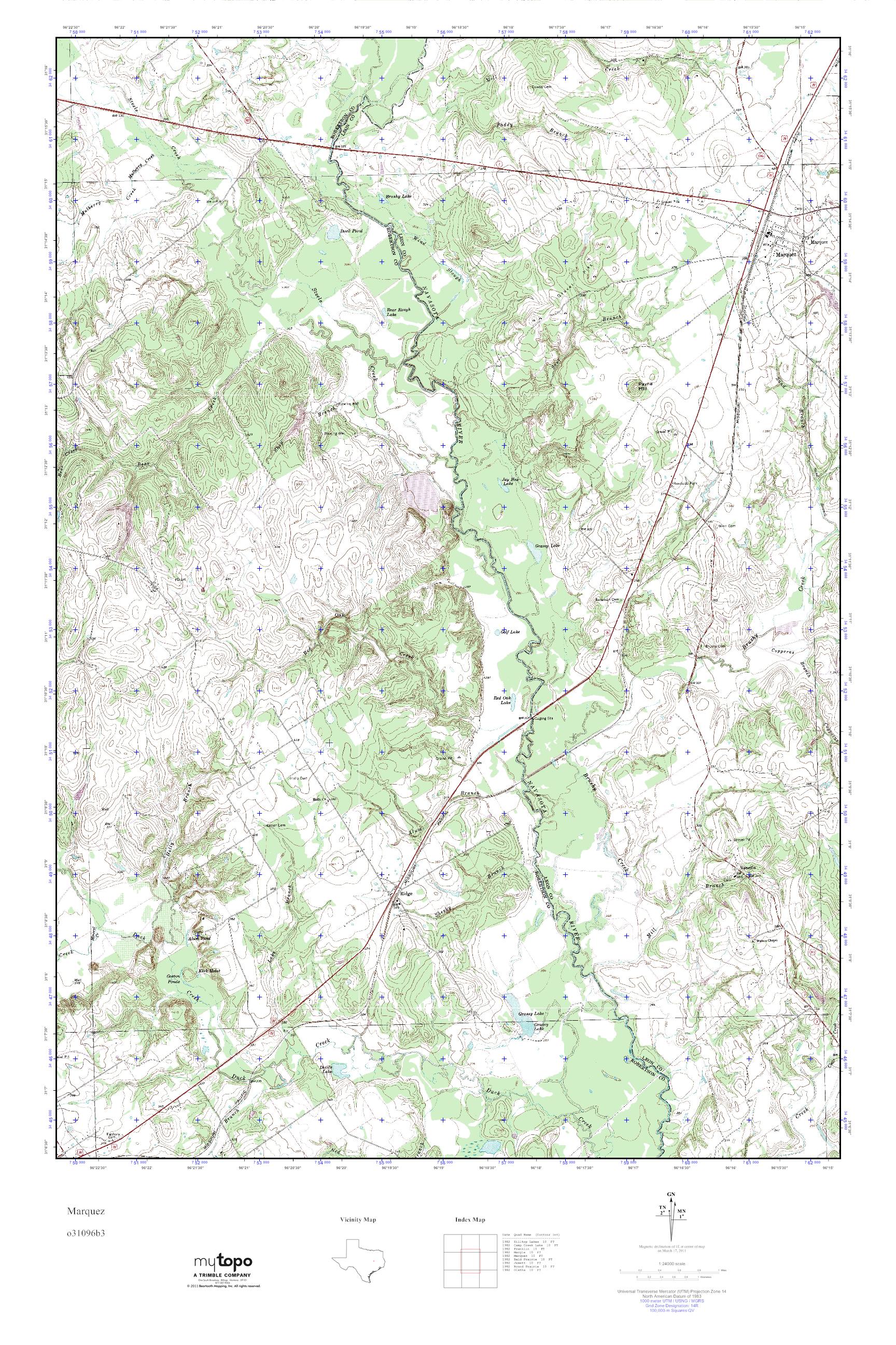 MyTopo Marquez, Texas USGS Quad Topo Map