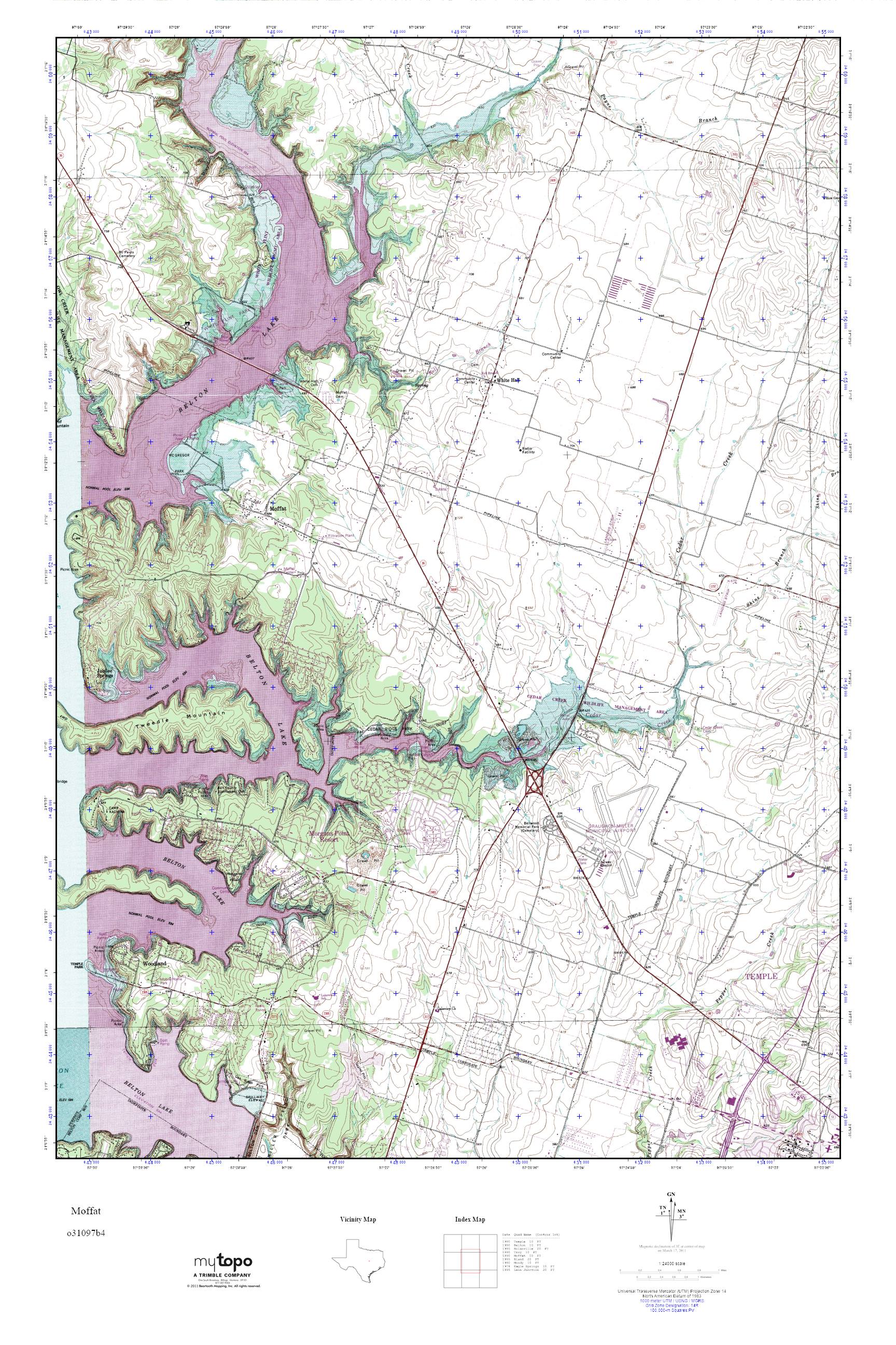 MyTopo Moffat, Texas USGS Quad Topo Map