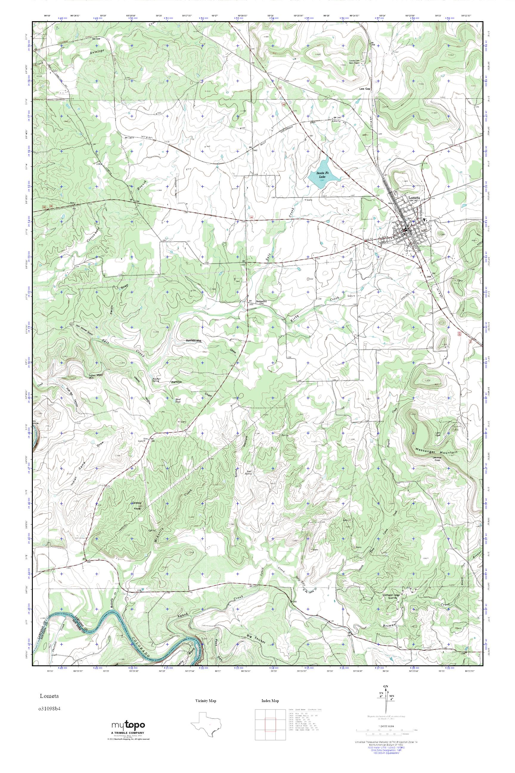 MyTopo Lometa, Texas USGS Quad Topo Map