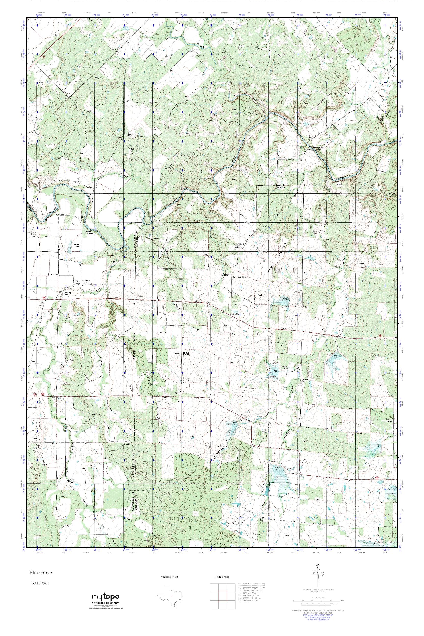 MyTopo Elm Grove, Texas USGS Quad Topo Map