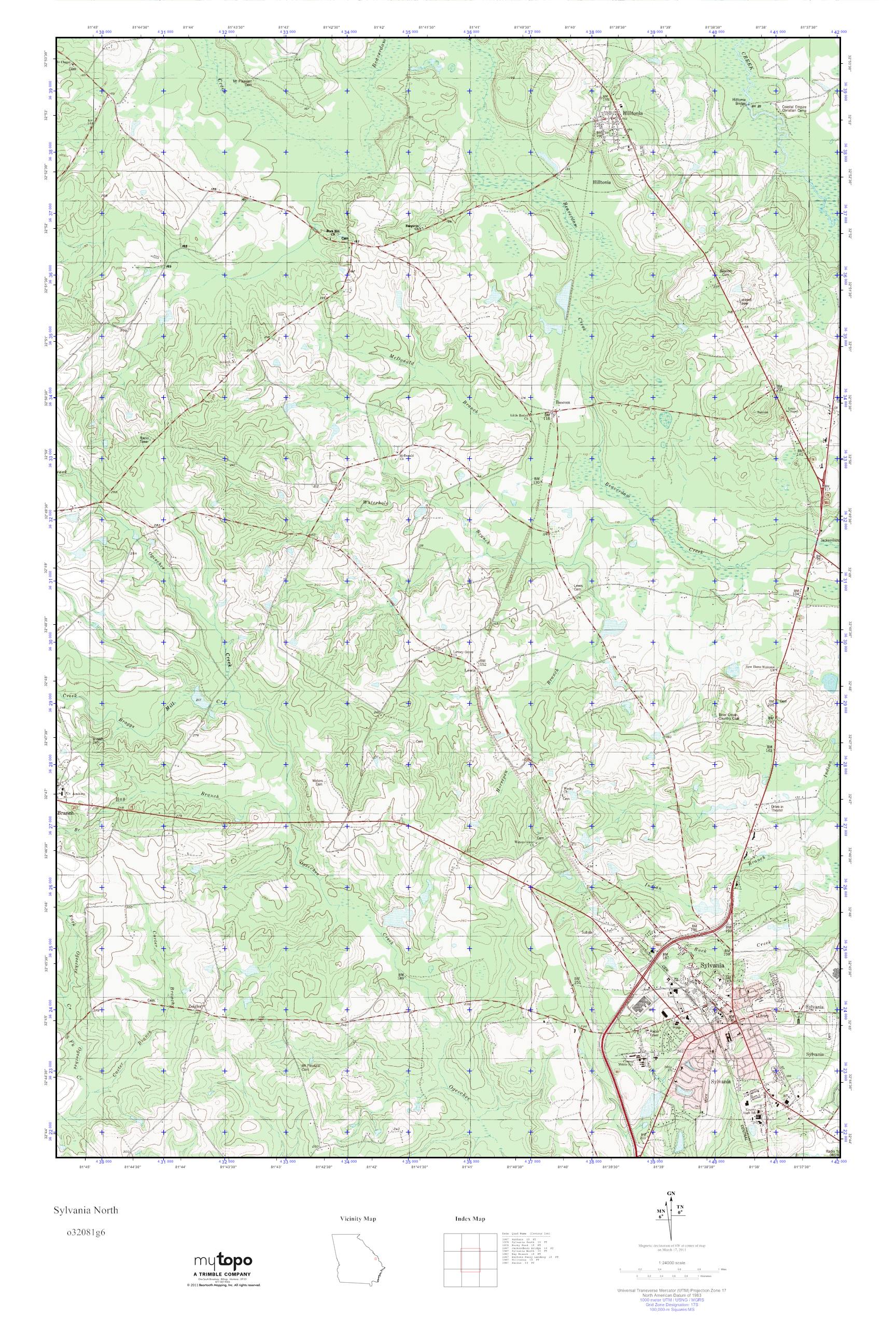 MyTopo Sylvania North, USGS Quad Topo Map