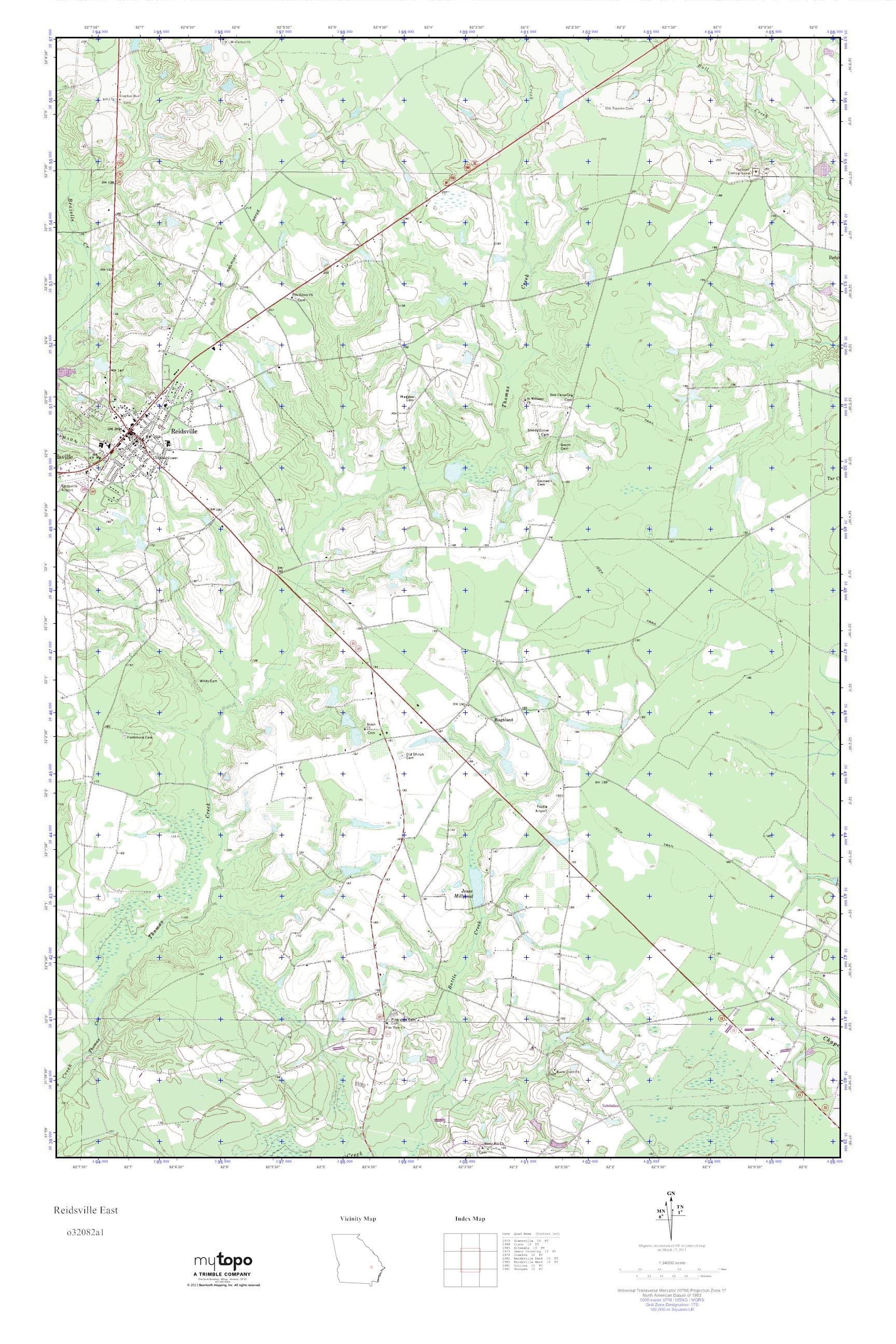 MyTopo Reidsville East, USGS Quad Topo Map